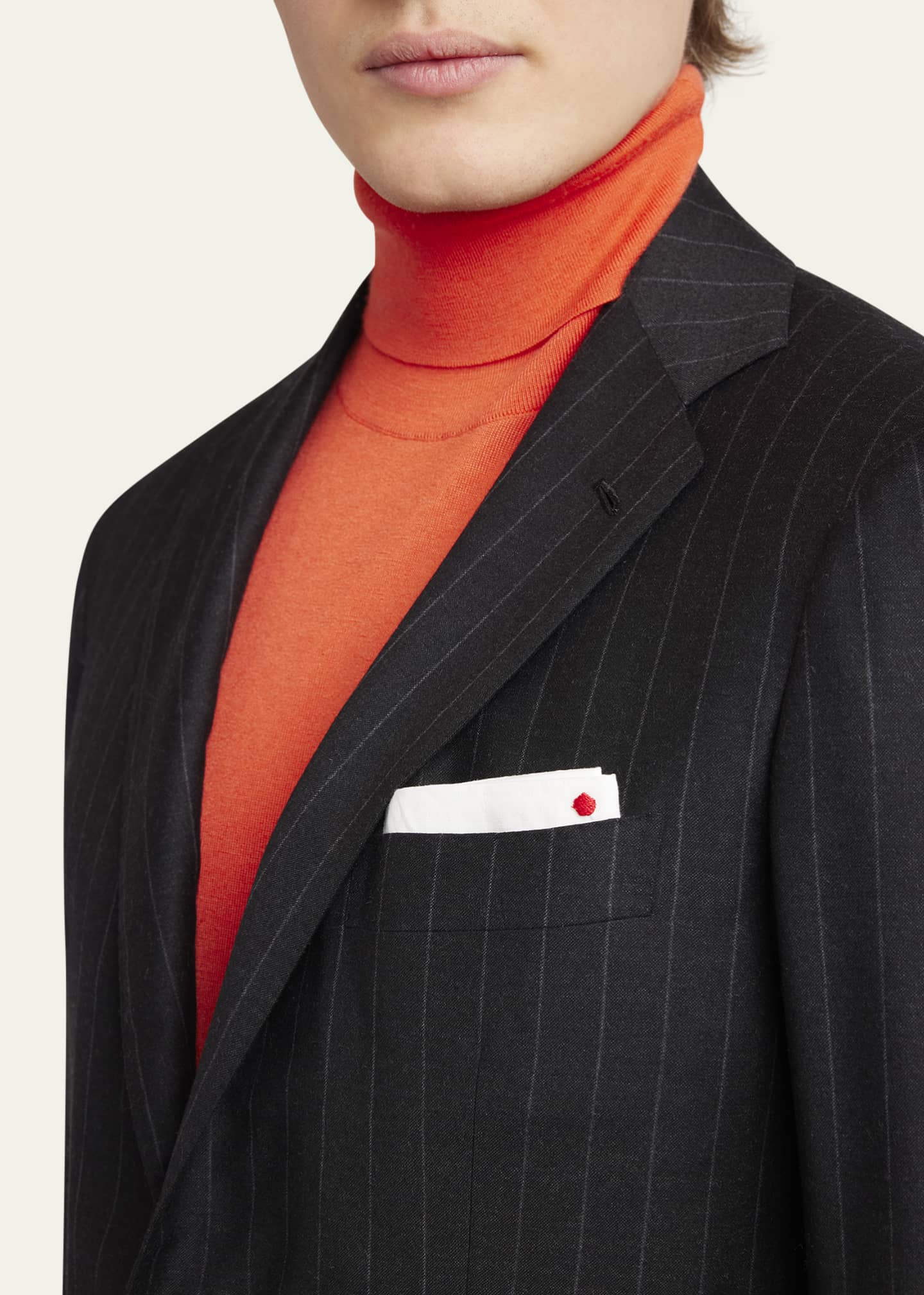 Kiton Men's Wool Chalk Stripe Two-Piece Suit Image 6 of 8