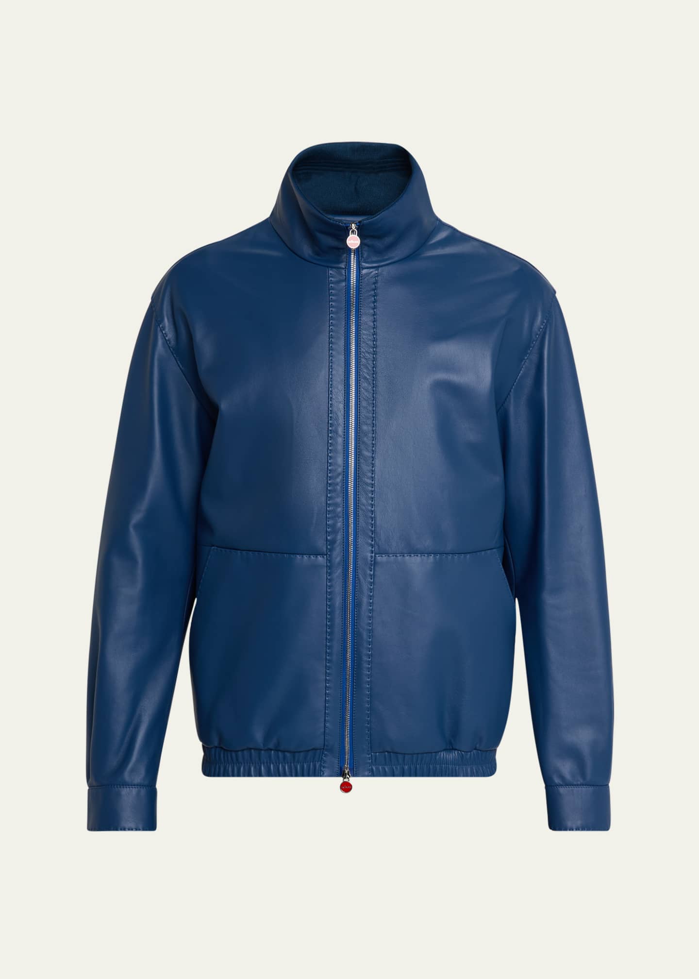 Kiton Men's Leather Full-Zip Bomber Jacket - Bergdorf Goodman
