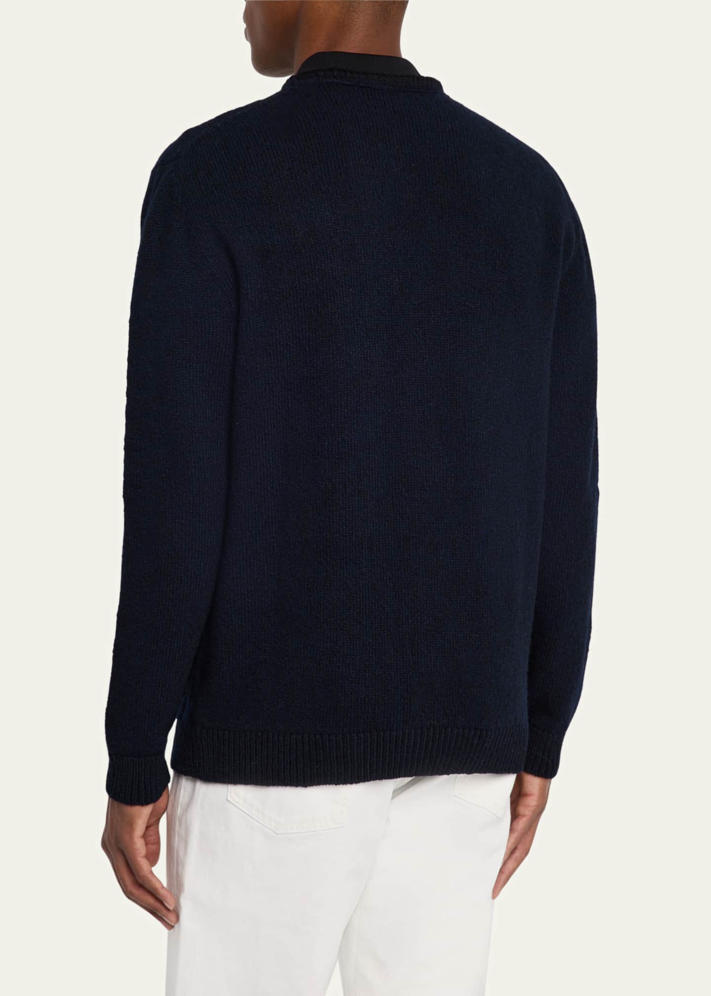 Bergdorf Goodman Men's Cashmere and Wool Boucle Cardigan Image 3 of 5