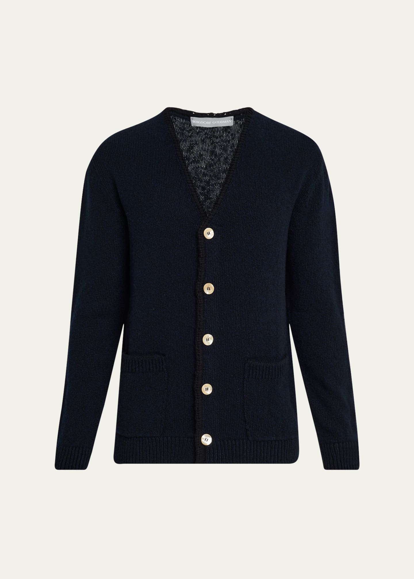Bergdorf Goodman Men's Cashmere and Wool Boucle Cardigan Image 1 of 5