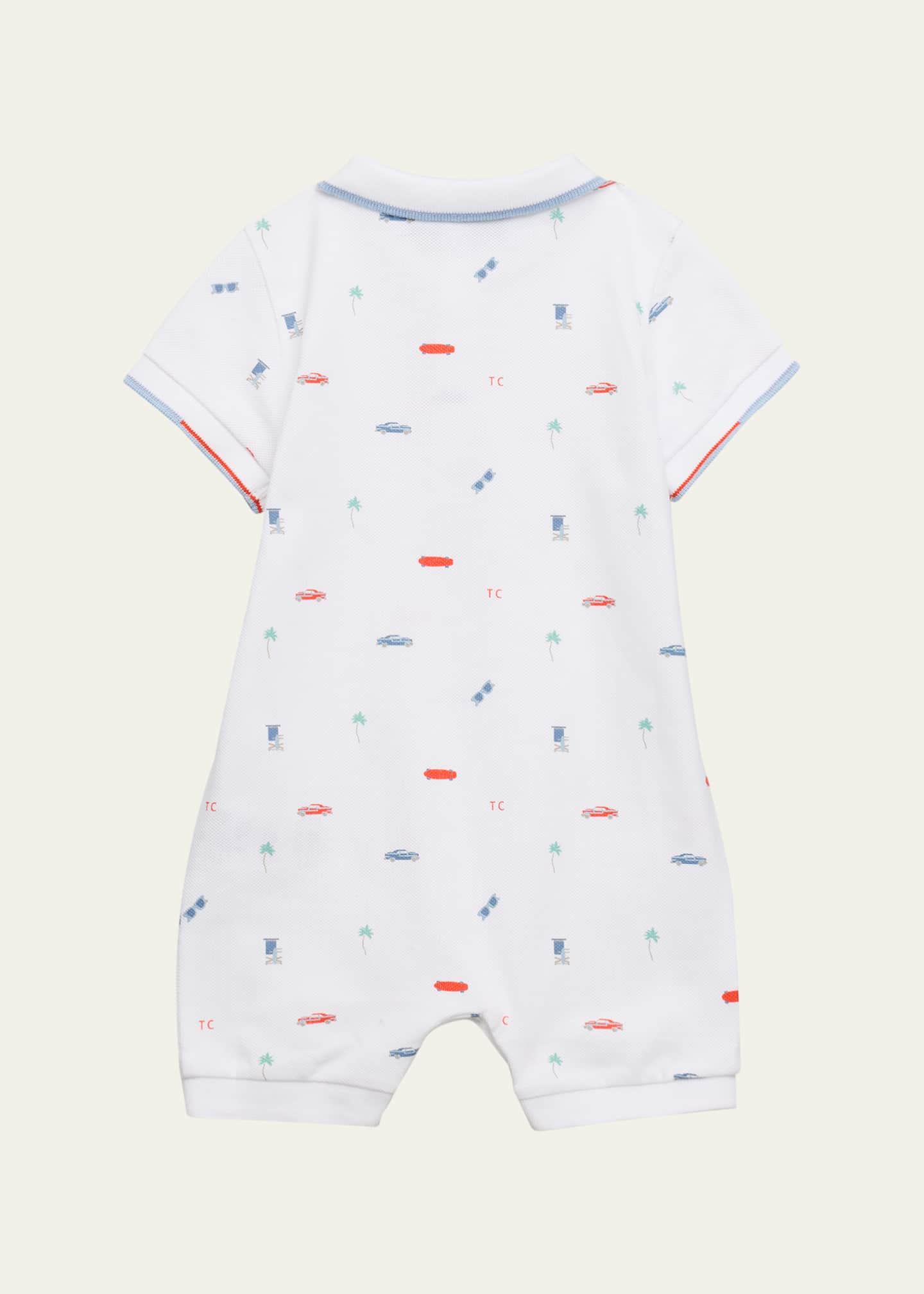 Tartine et Chocolat Boy's Polo Short-Sleeve Printed Cotton Jumpsuit, Size Newborn-4 Image 2 of 3