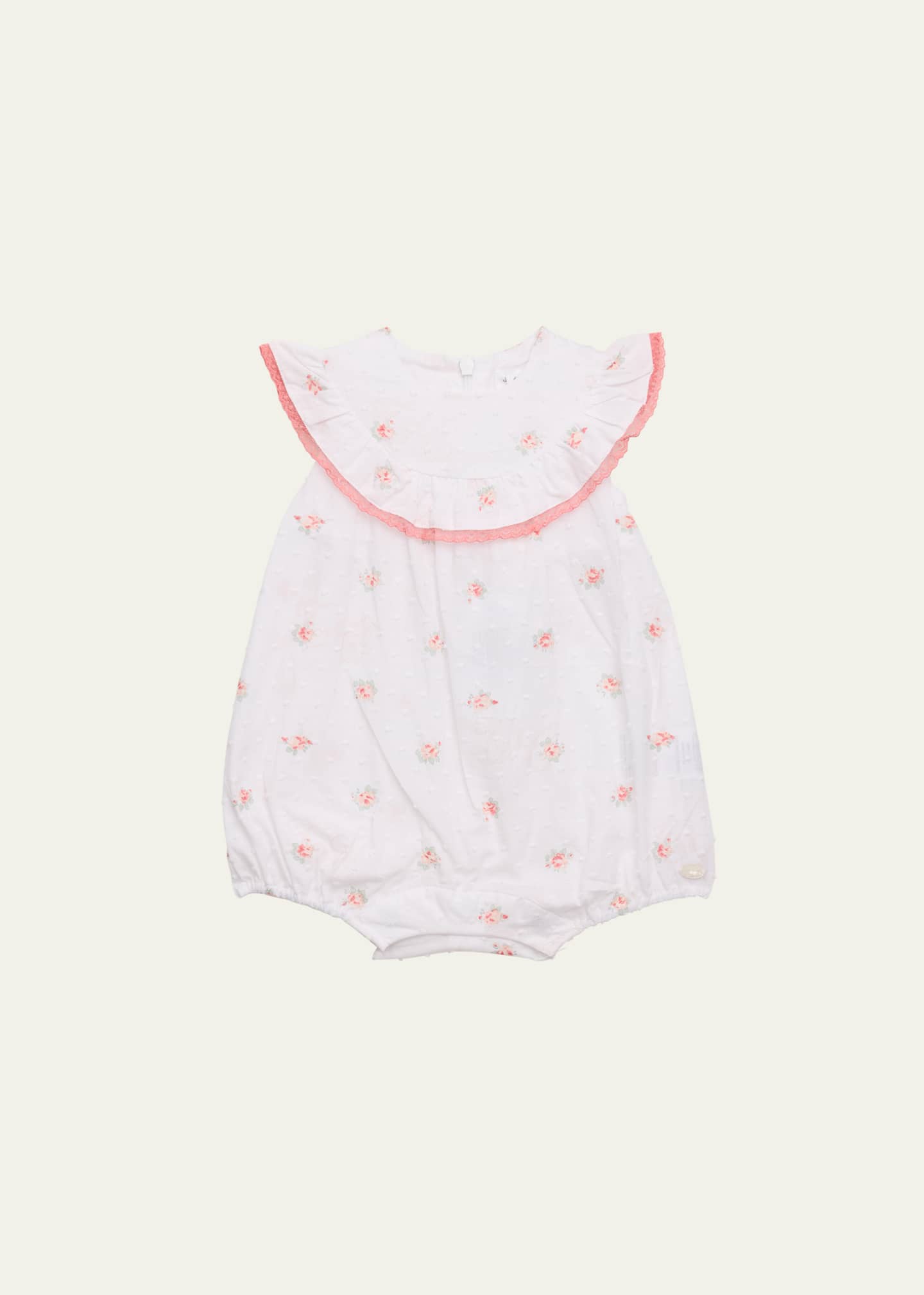 Tartine et Chocolat Girl's Floral-Print Swiss Dot Bubble Romper, Size 3M-1 Image 1 of 3