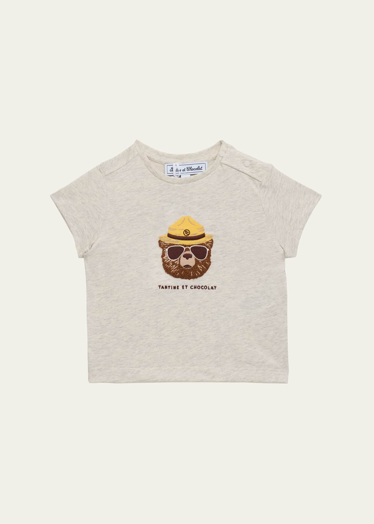 Tartine et Chocolat Boy's Embroidered Teddy T-Shirt, Size Newborn-4 Image 1 of 3