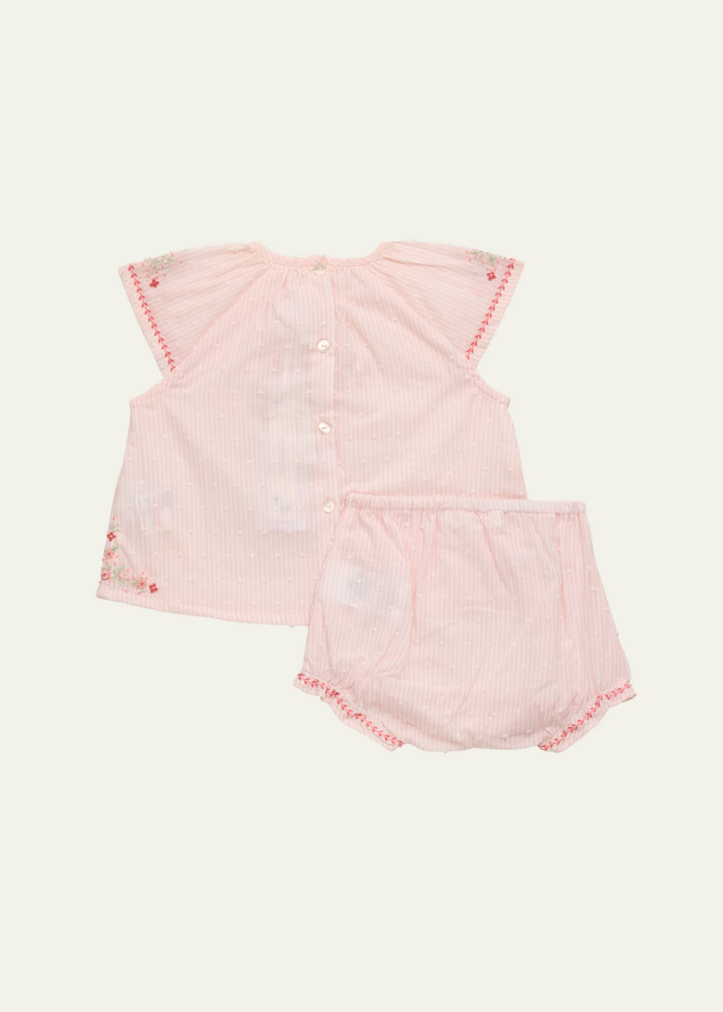 Tartine et Chocolat Girl's Floral Embroidered Swiss Dot Set, Size 3M-1 Image 2 of 3