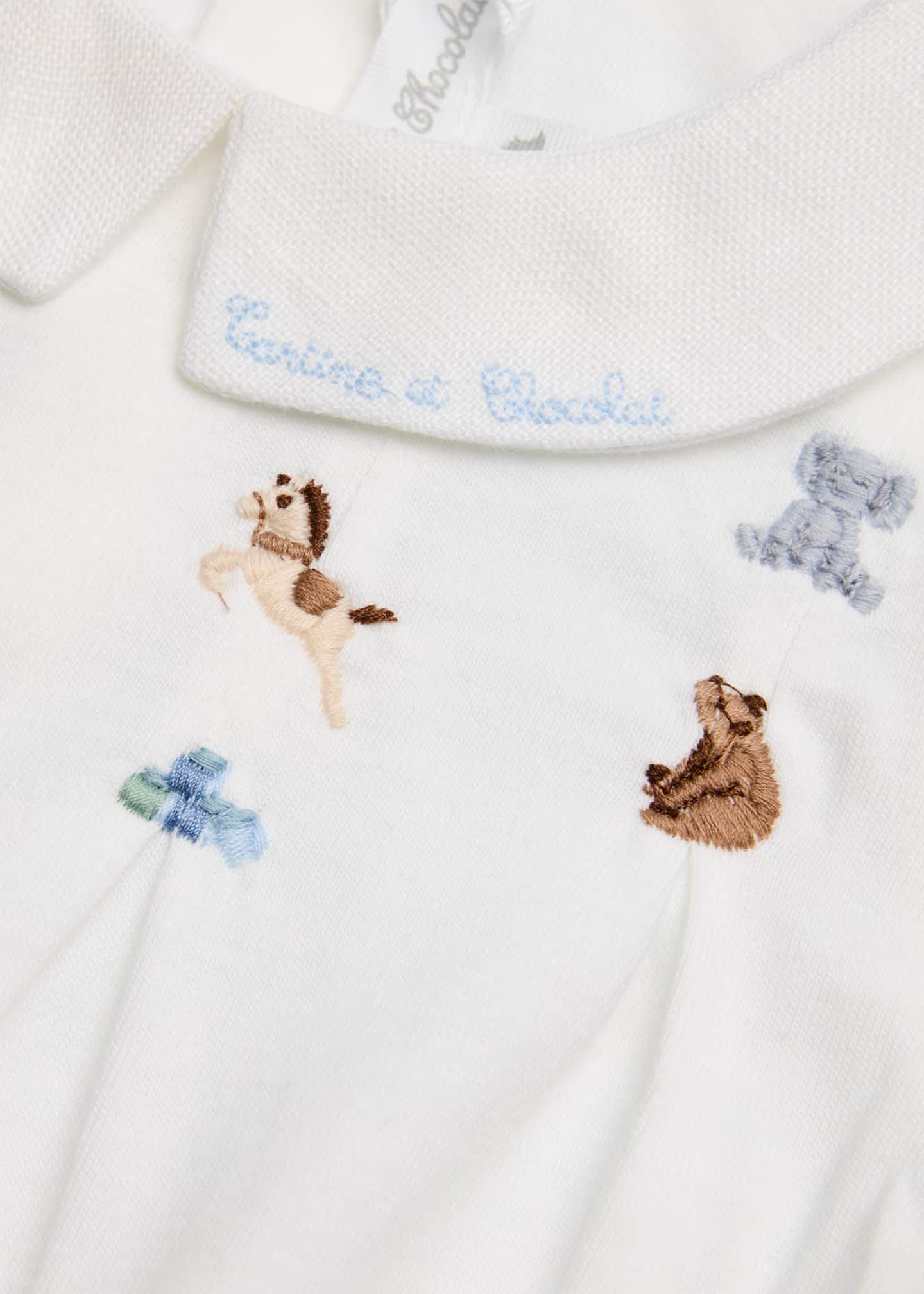 Tartine et Chocolat Girl's Embroidered Footie Pajamas, Size Newborn-4 Image 3 of 3