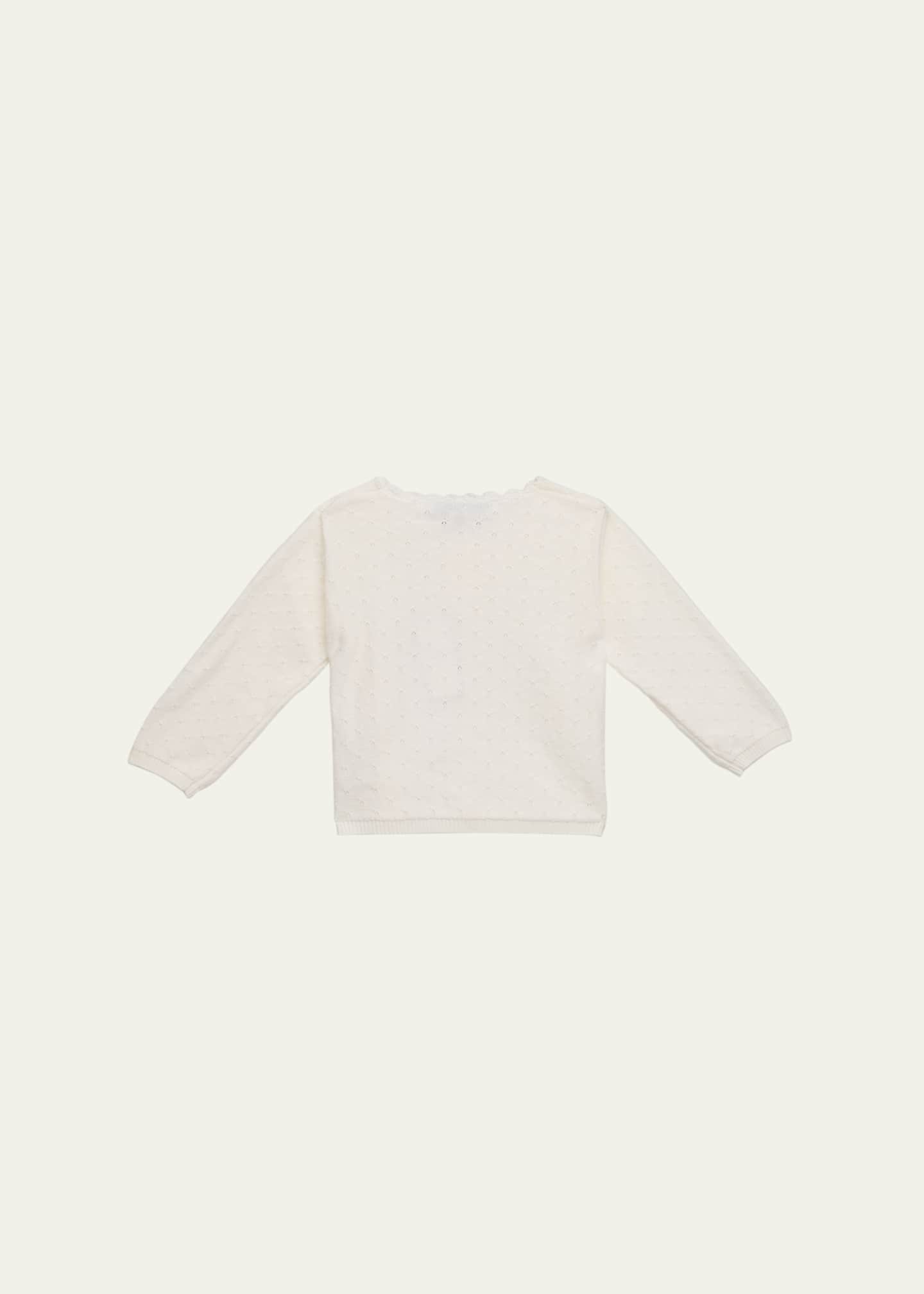 Tartine et Chocolat Girl's Scallop Knit Cardigan, Size 3M-4 Image 2 of 3