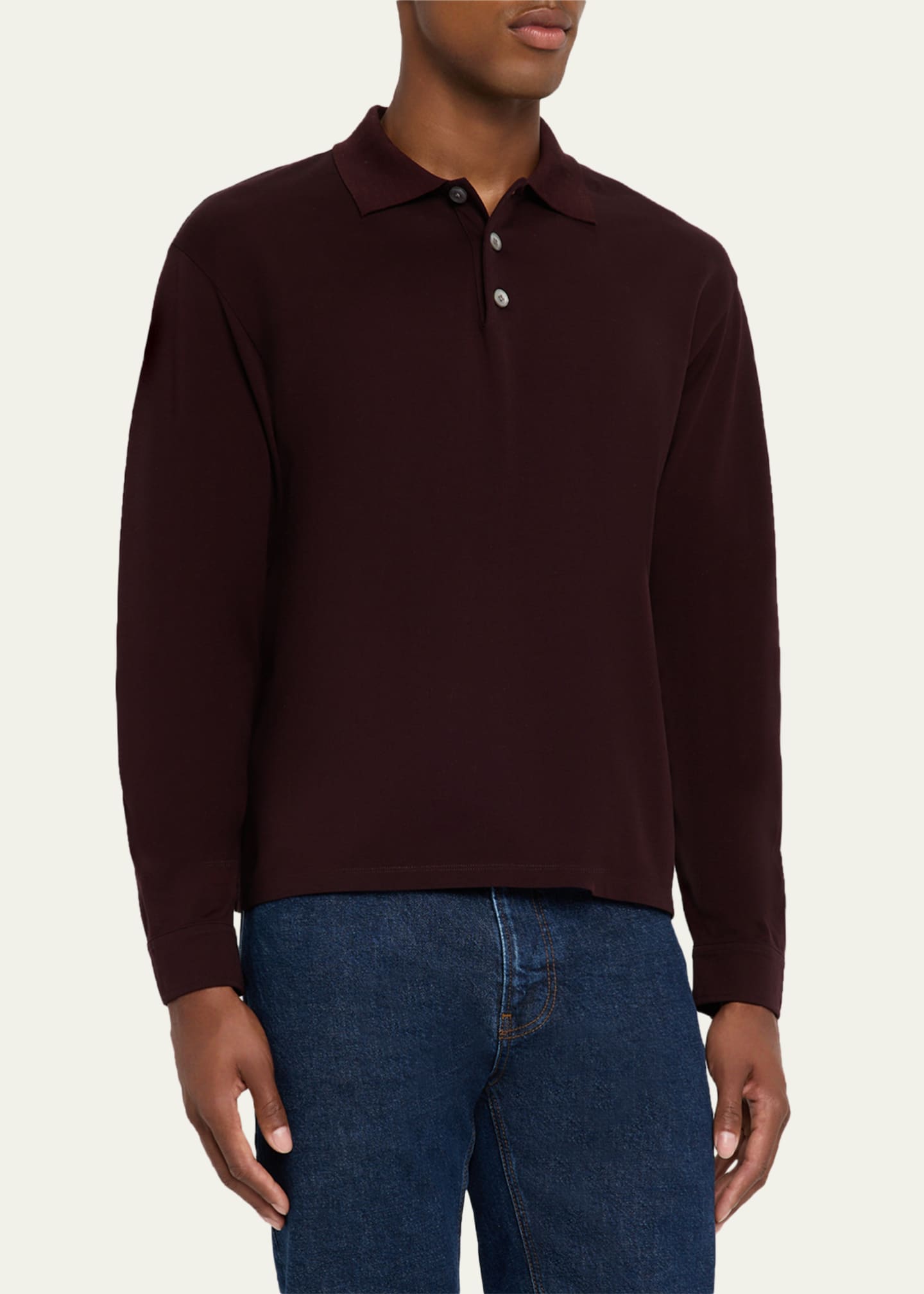 FRAME Men's Light Pique Polo Shirt Image 4 of 5