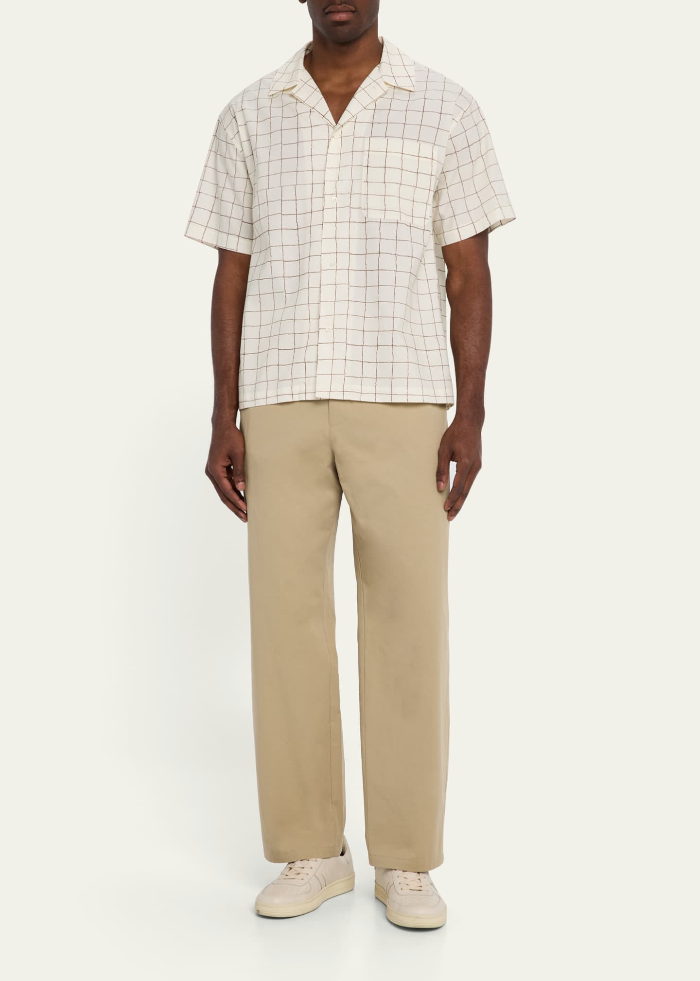 FRAME Men's Grid-Print Camp Shirt Image 2 of 5