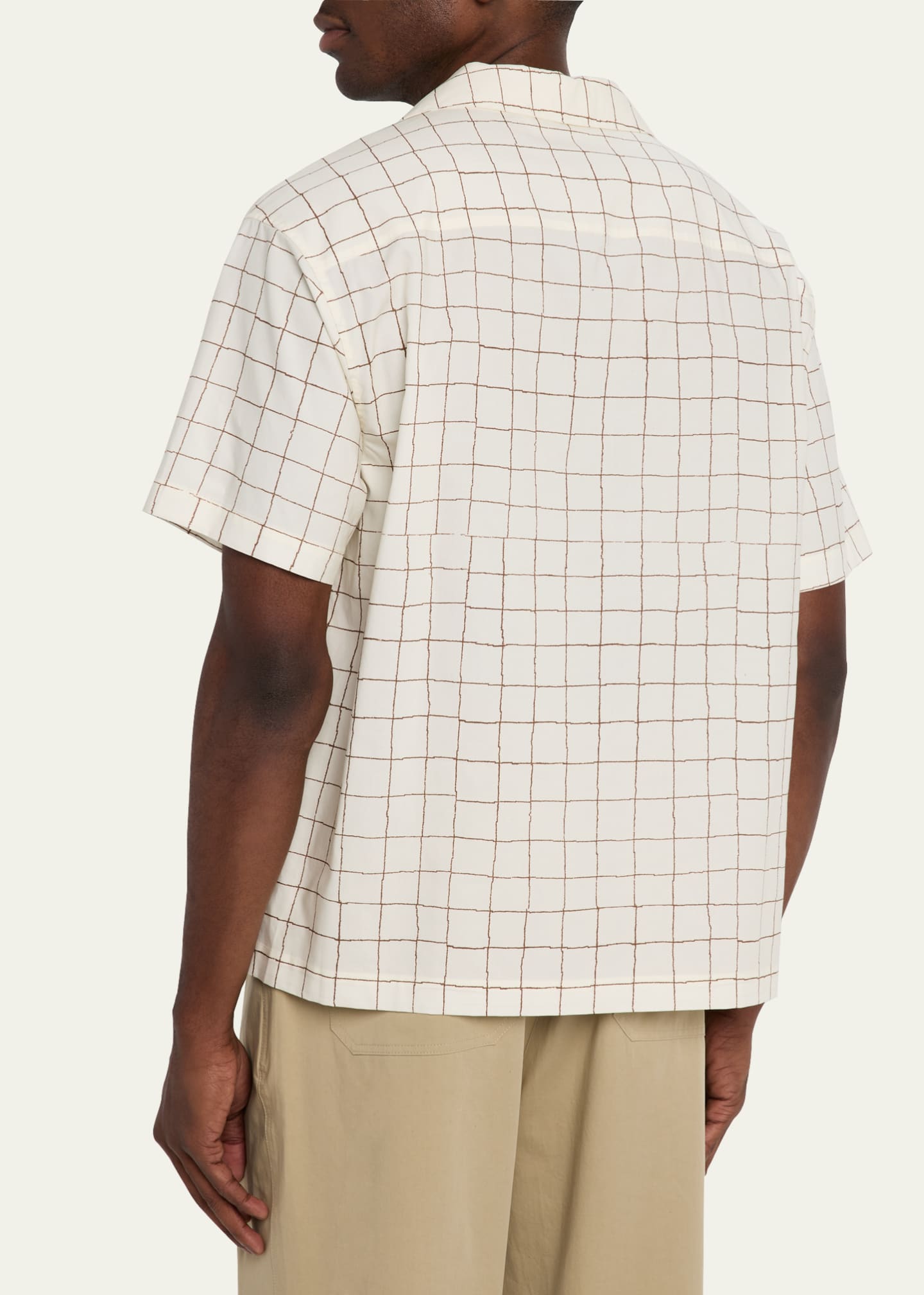 FRAME Men's Grid-Print Camp Shirt Image 3 of 5