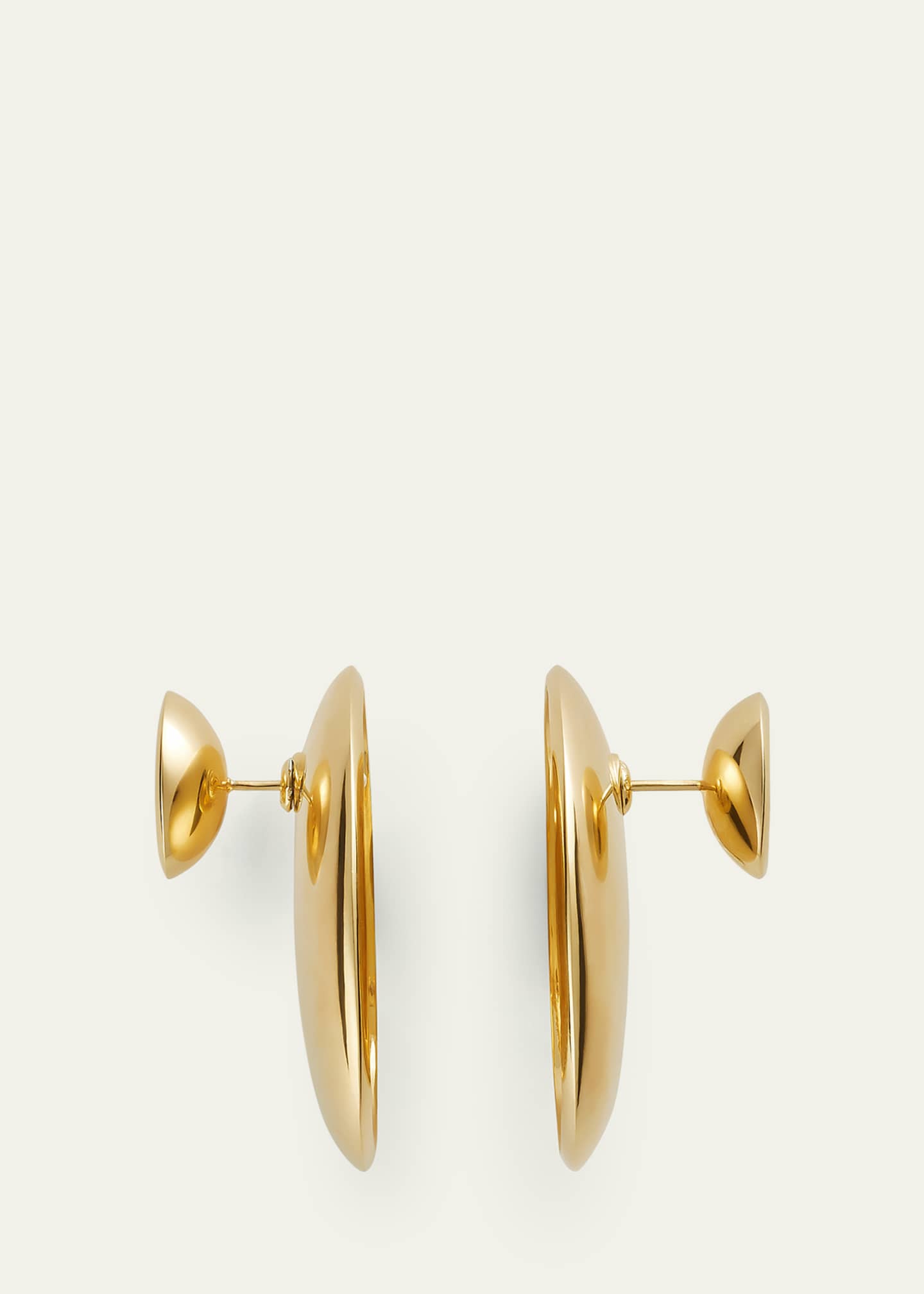 Bottega Veneta Concave 18K Gold-Finish Sterling Silver Bird Earrings Image 3 of 3