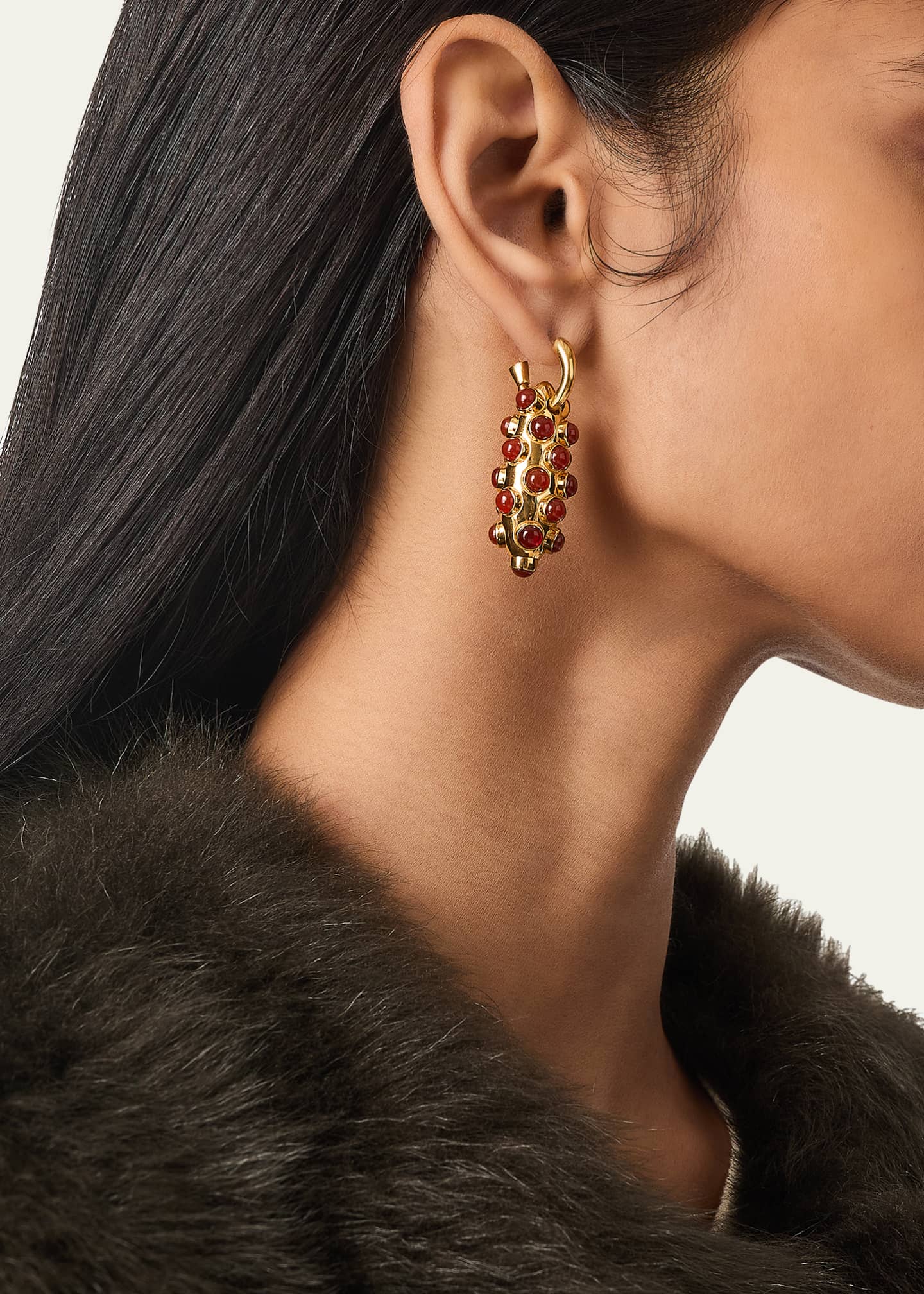 Bottega Veneta Carnelian 18K Gold-Finish Earrings Image 2 of 3