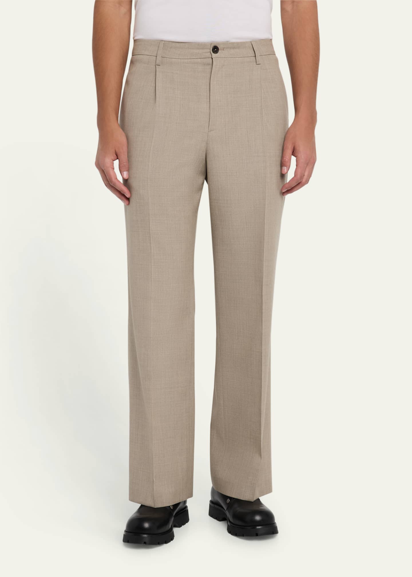 FRAME Men's Wide Leg Wool Trousers Image 4 of 5