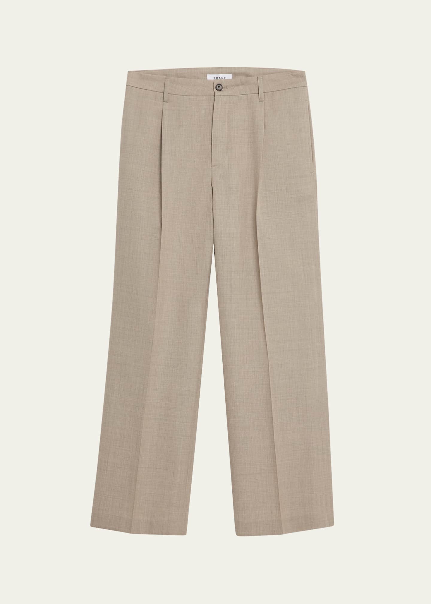 FRAME Men's Wide Leg Wool Trousers Image 1 of 5