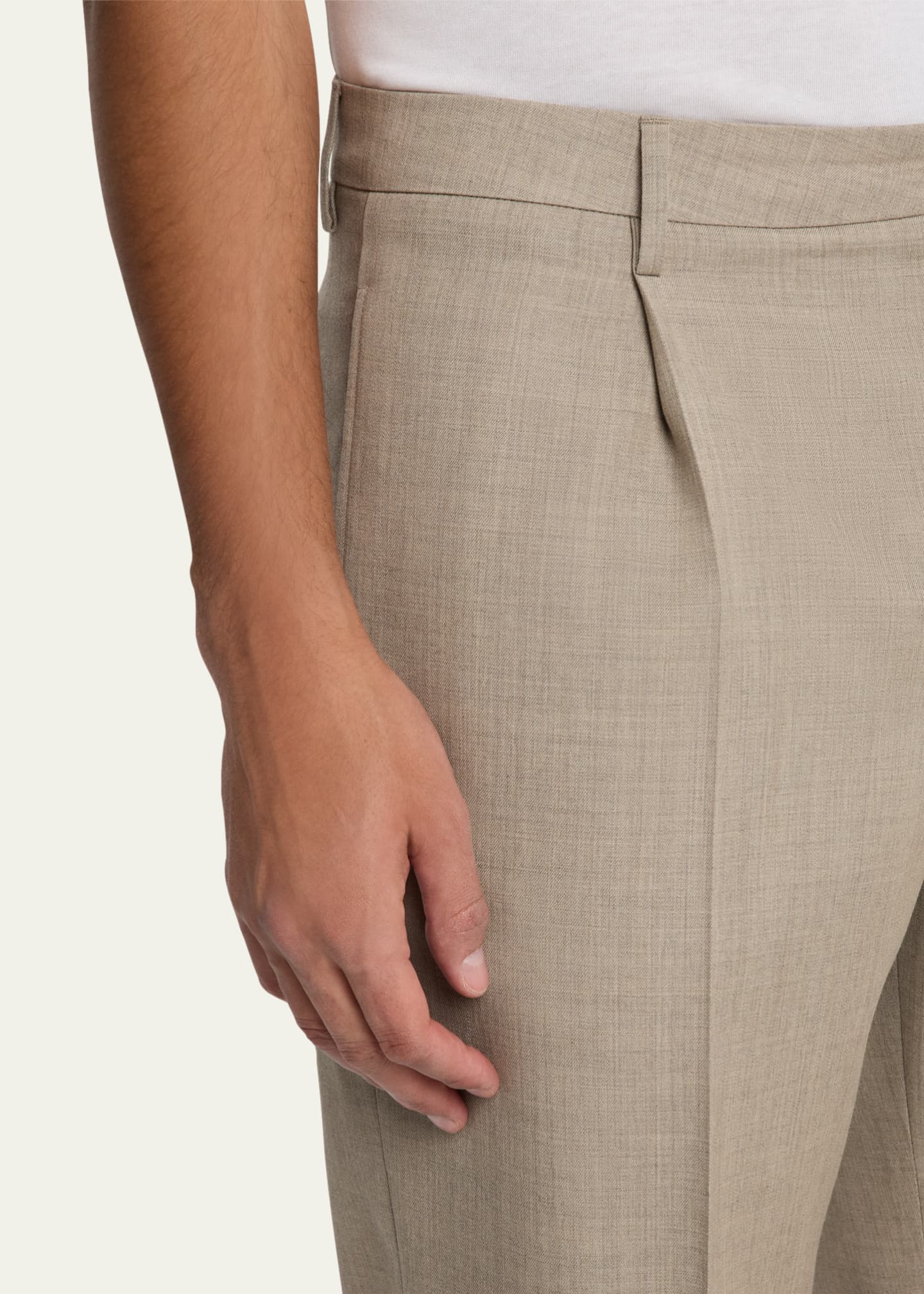 FRAME Men's Wide Leg Wool Trousers Image 5 of 5