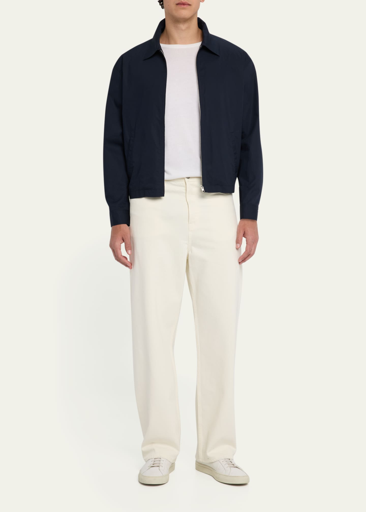 FRAME Men's Zip-Front Cotton Poplin Jacket Image 2 of 5