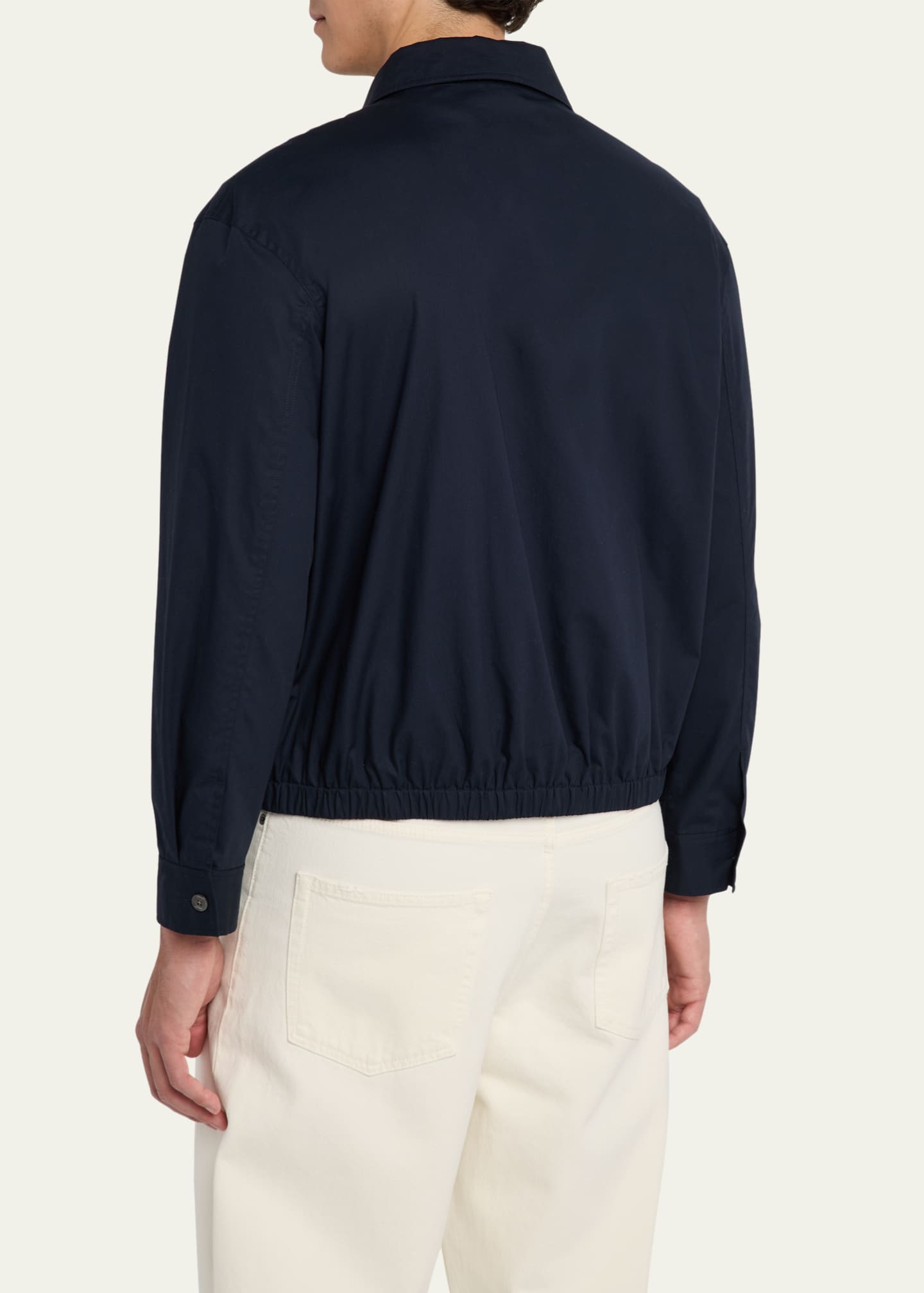 FRAME Men's Zip-Front Cotton Poplin Jacket Image 3 of 5