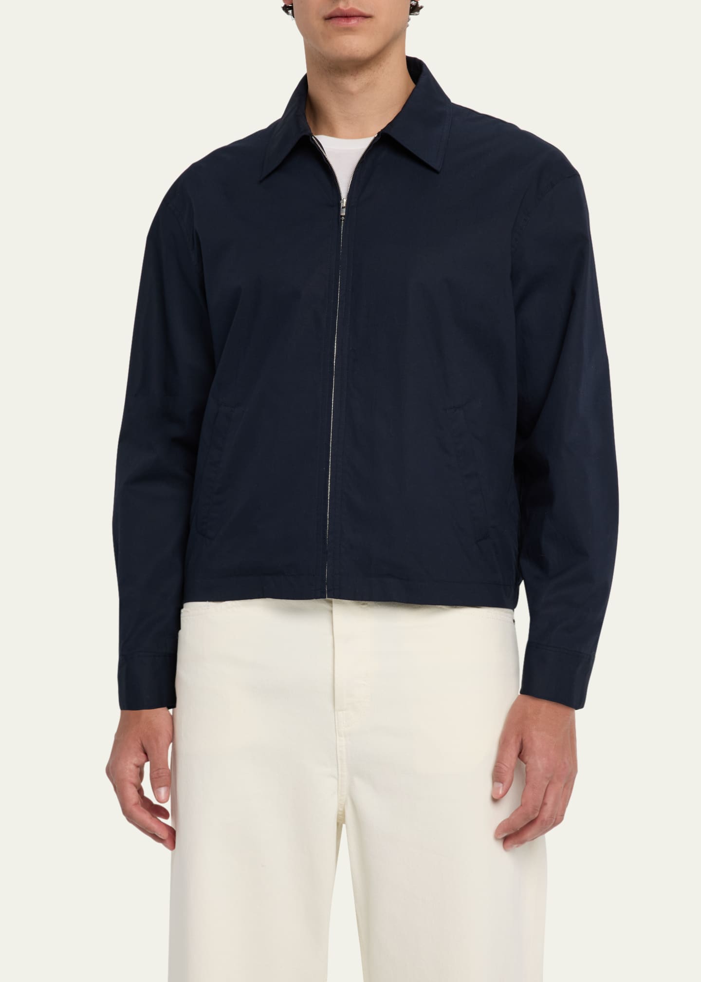 FRAME Men's Zip-Front Cotton Poplin Jacket Image 4 of 5