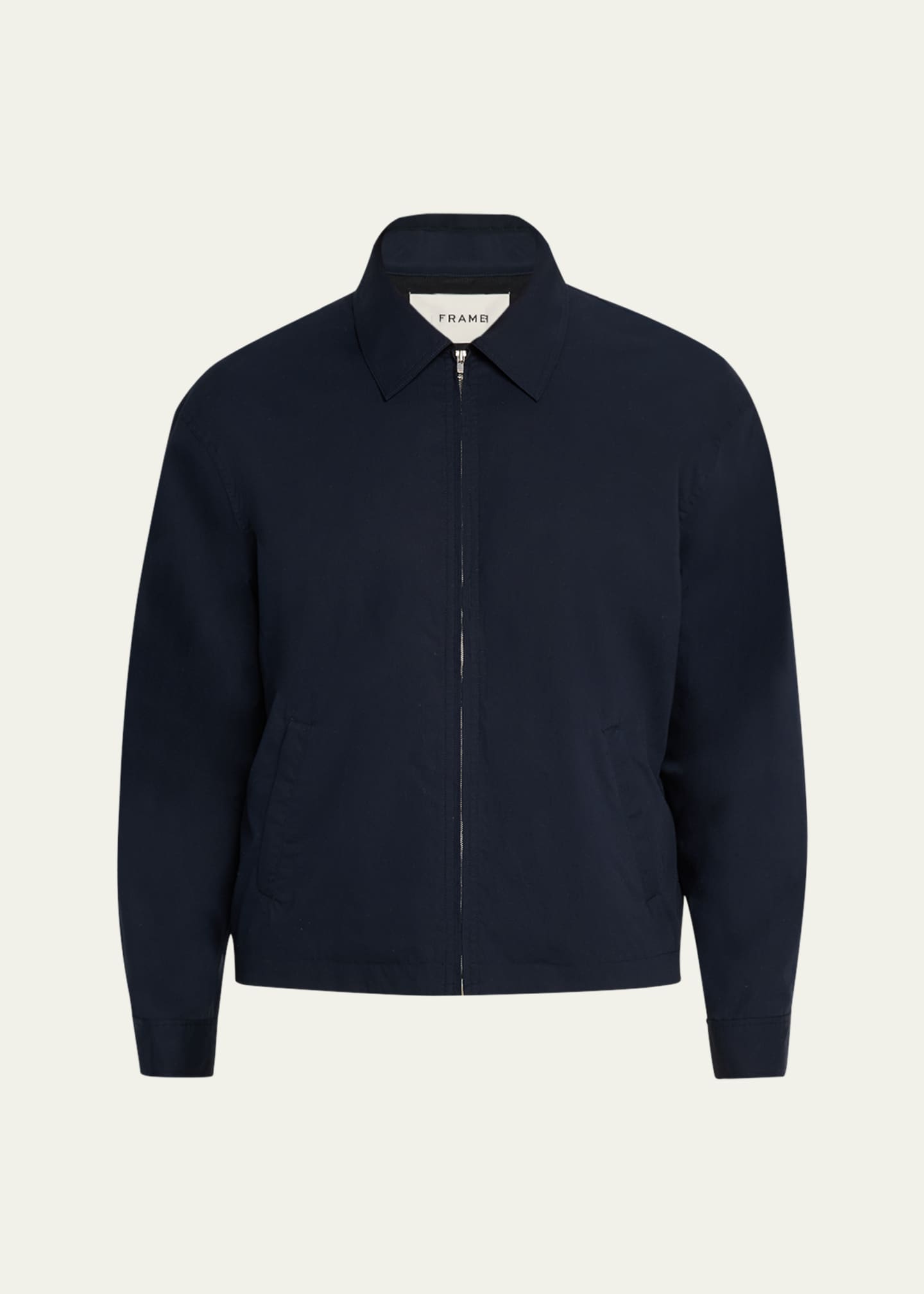 FRAME Men's Zip-Front Cotton Poplin Jacket Image 1 of 5