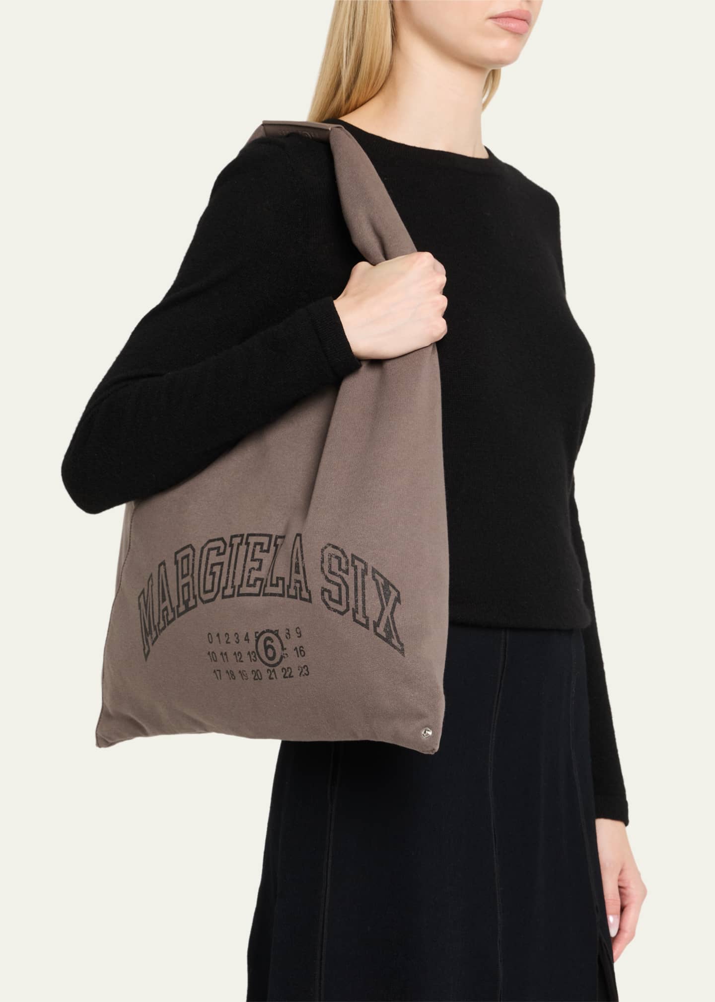 MM6 Maison Margiela Classic Varsity-Print Canvas Tote Bag