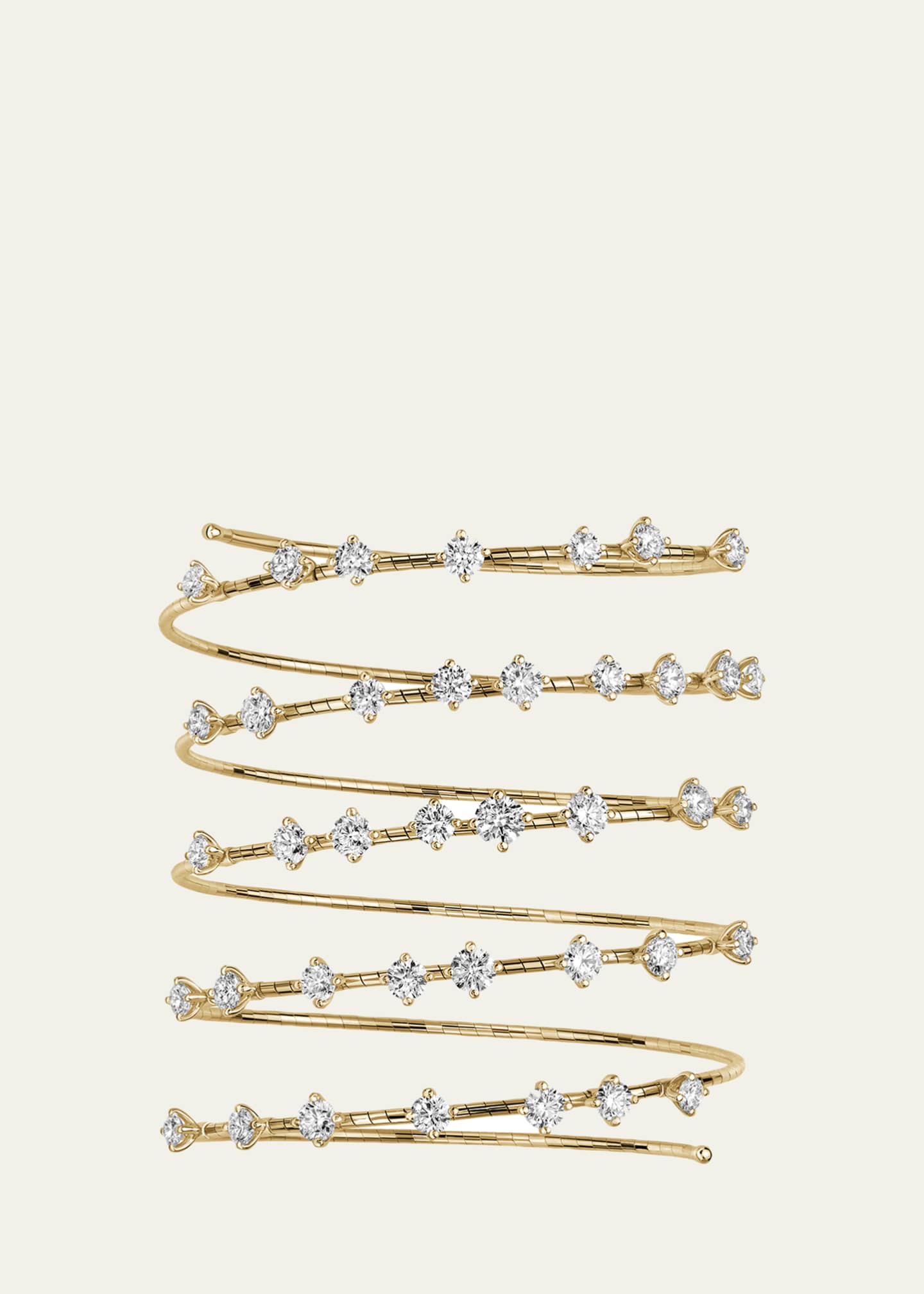 Mattia Cielo 18K Yellow Gold Diamond Flexible Wrap Bracelet