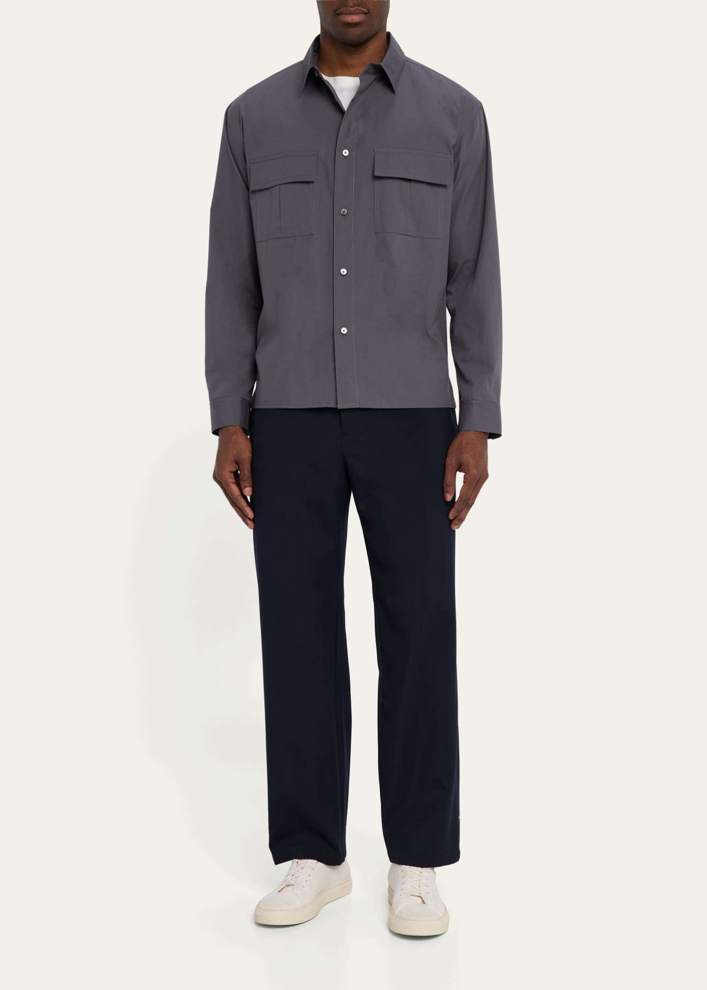 FRAME Men's Relaxed Wool Trousers Image 2 of 5