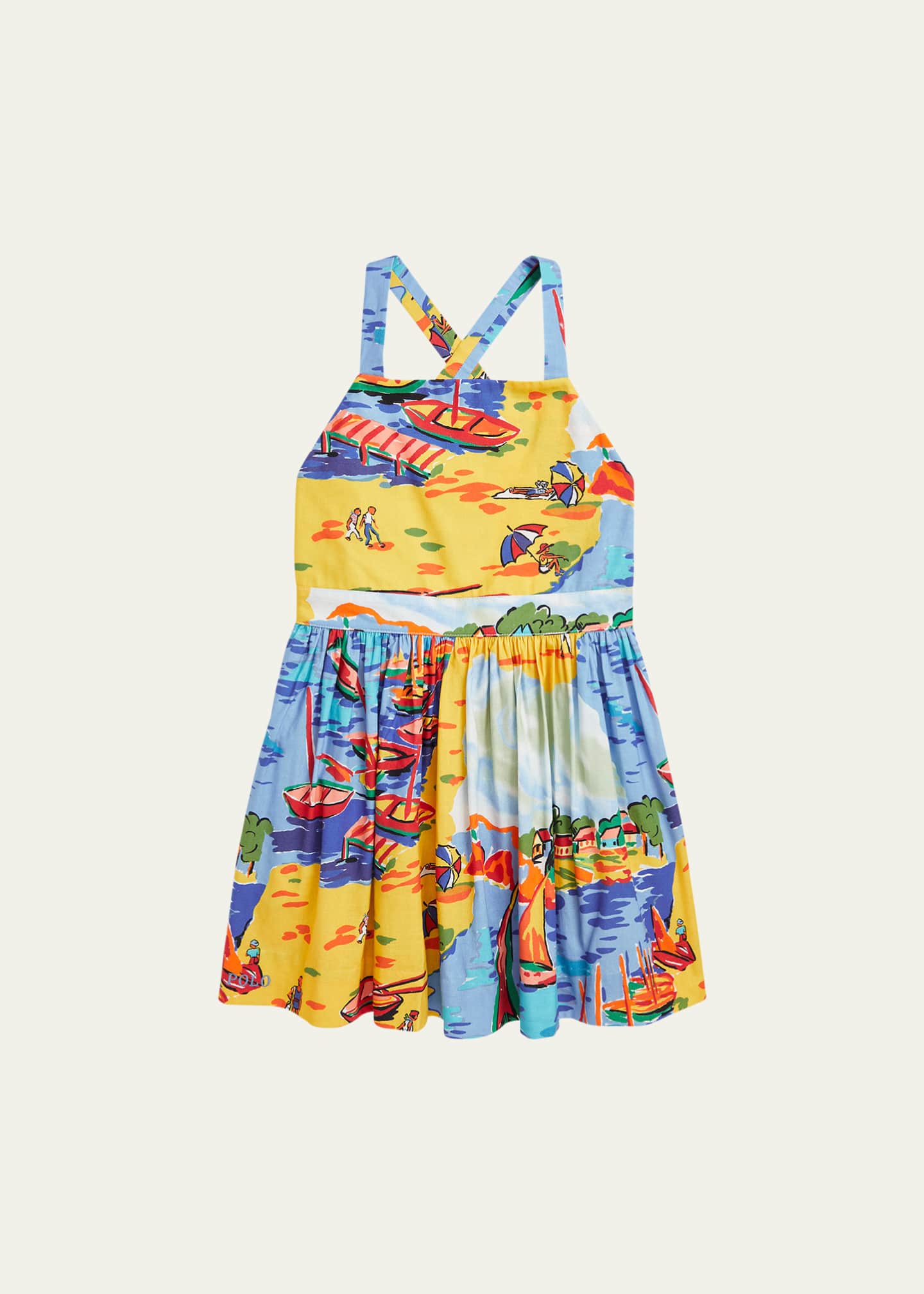 Ralph Lauren Childrenswear Girl's Italian Riviera Printed Dress, Size 2-6X Image 1 of 2