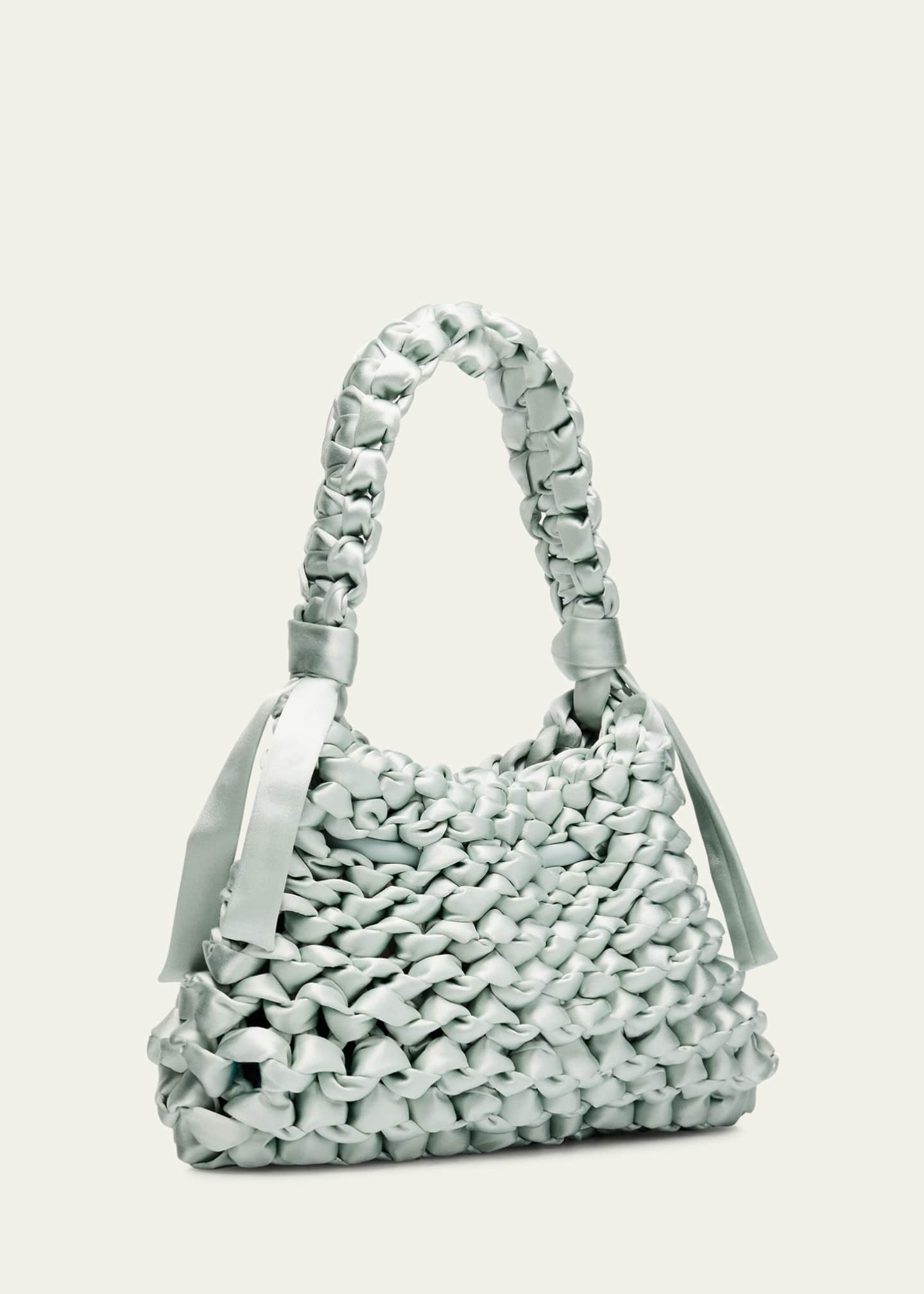 Jimmy Choo Cinch Small Woven Satin Top-Handle Bag - Bergdorf Goodman
