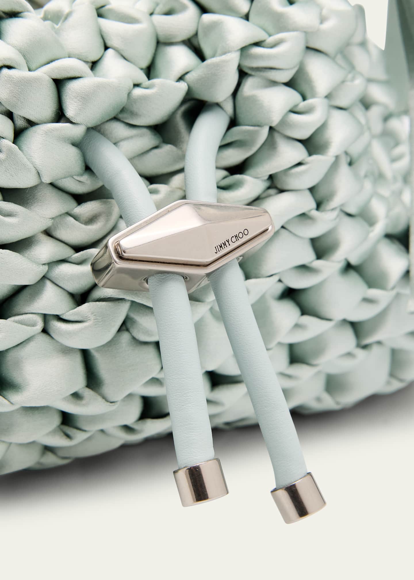 Jimmy Choo Cinch Small Woven Satin Top-Handle Bag - Bergdorf Goodman