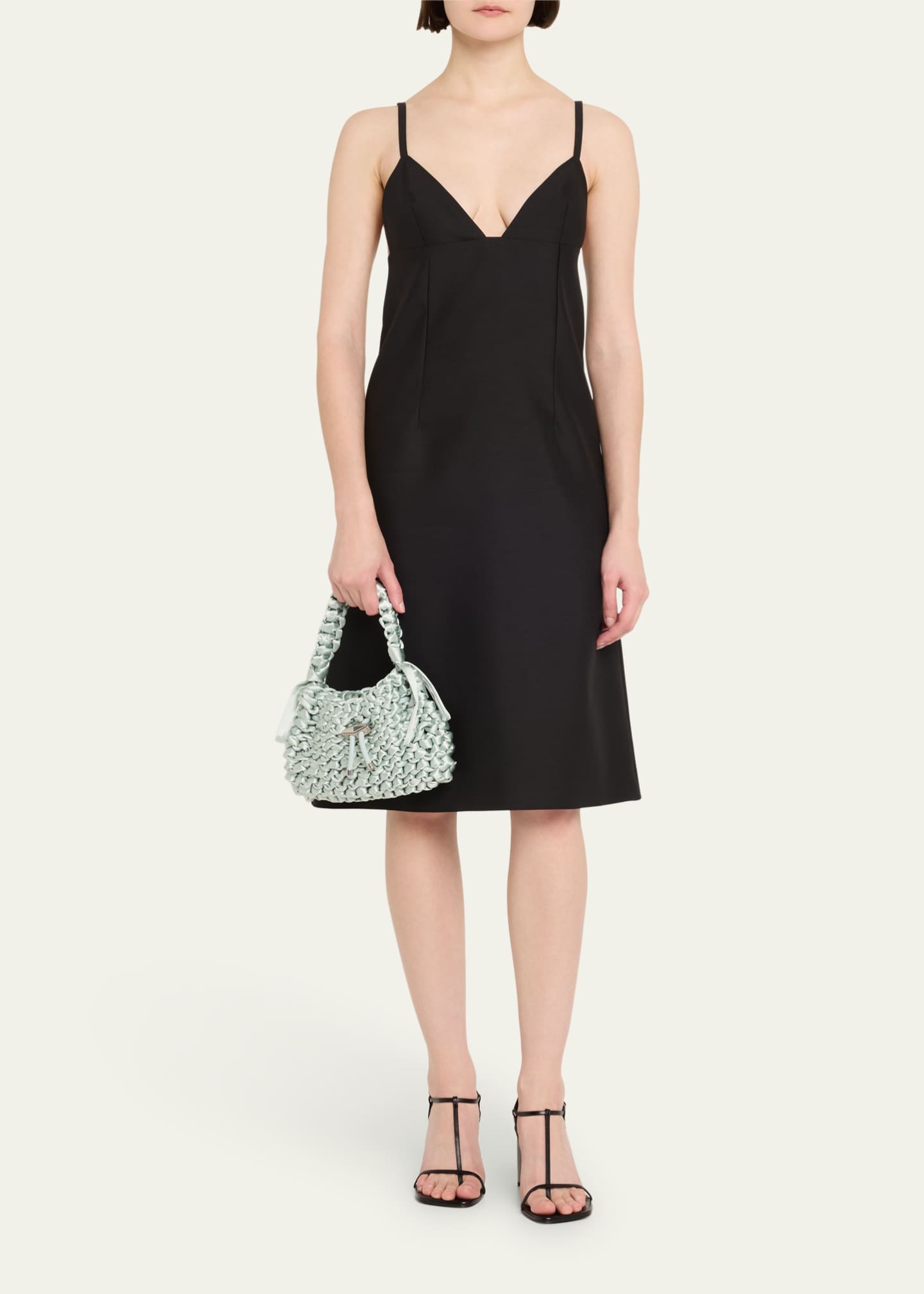 Jimmy Choo Cinch Small Woven Satin Top-Handle Bag - Bergdorf Goodman
