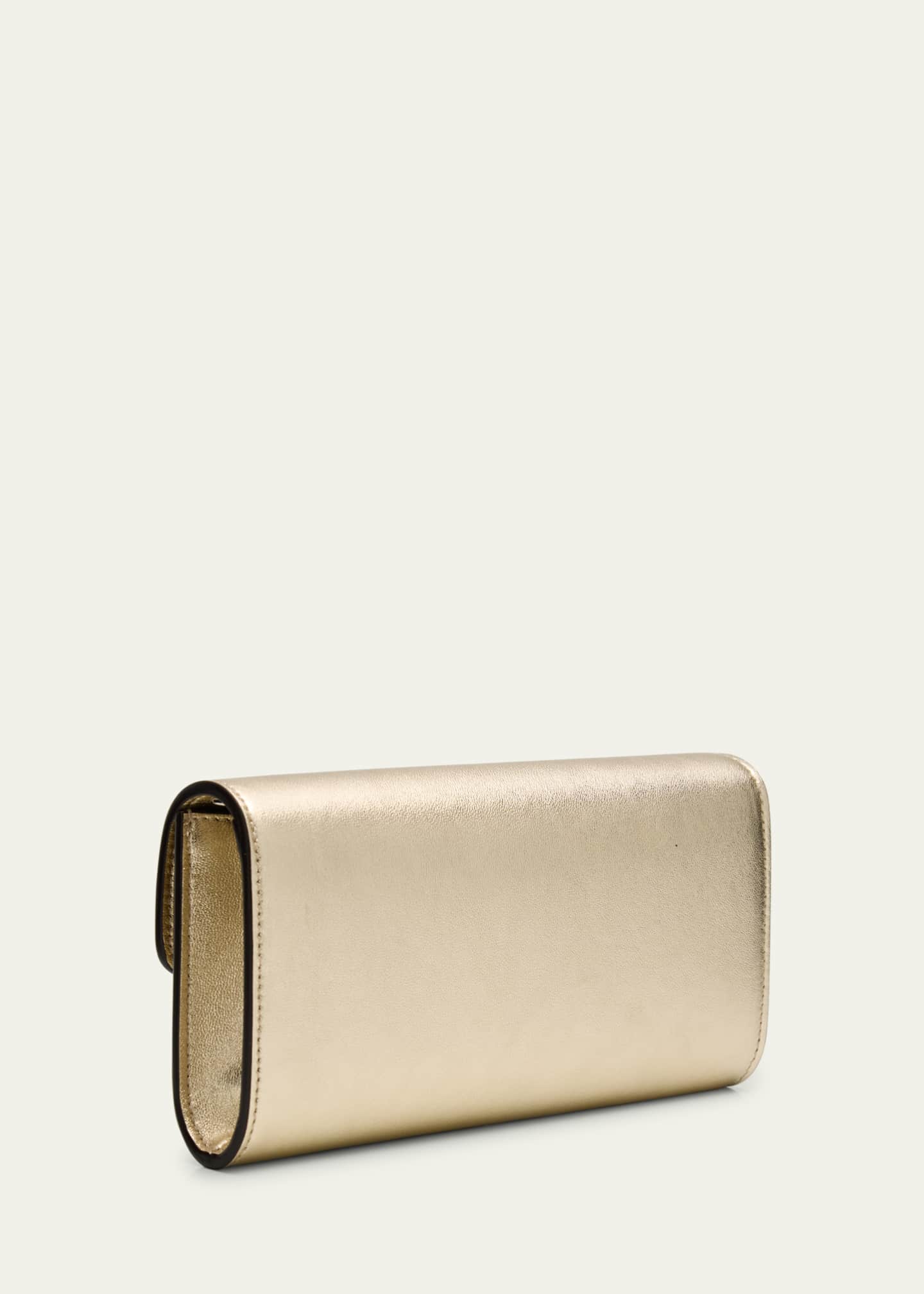 Jimmy Choo Bing Crystal Metallic Leather Wallet Image 3 of 6