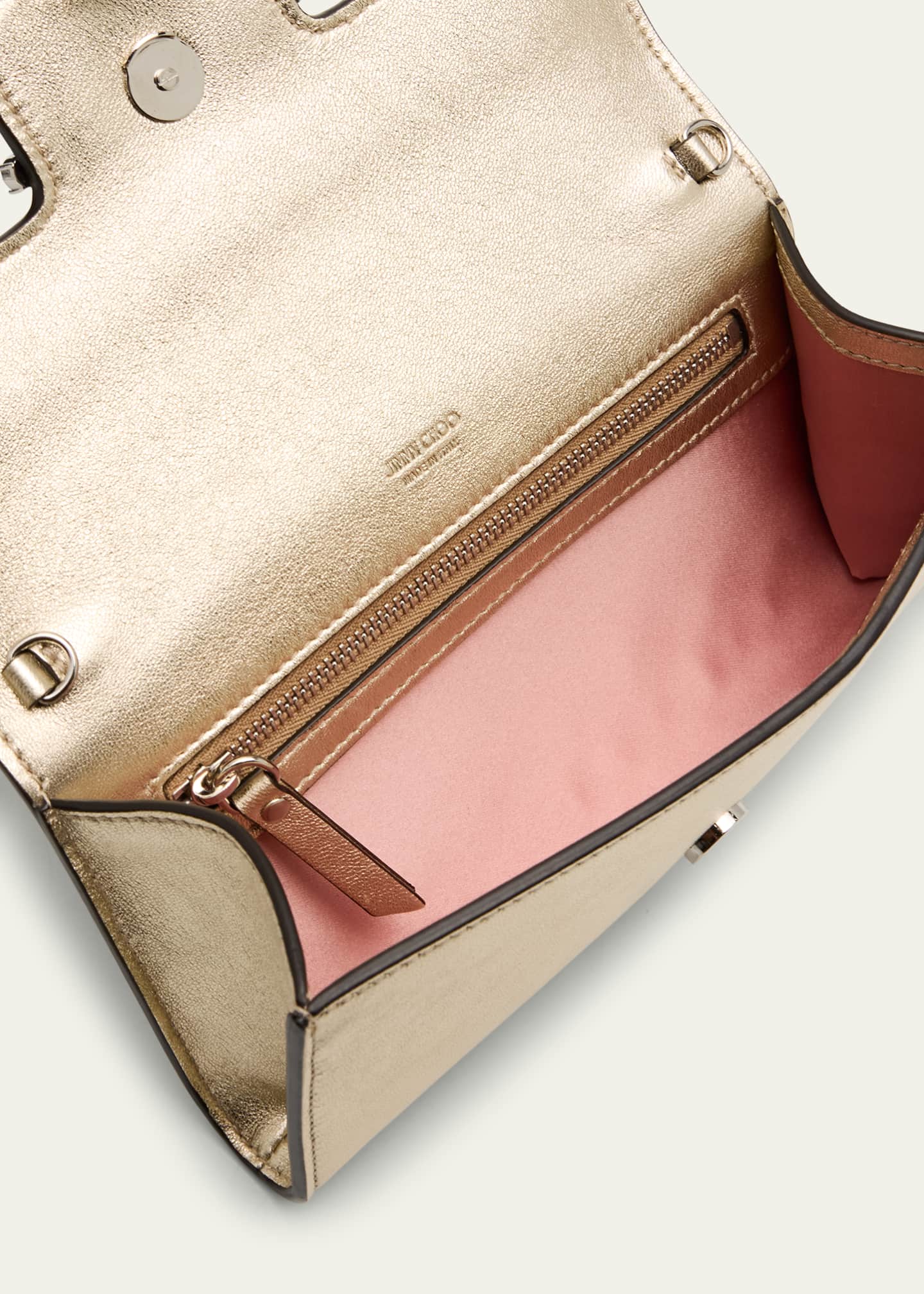 Jimmy Choo Bing Crystal Metallic Leather Wallet Image 4 of 6
