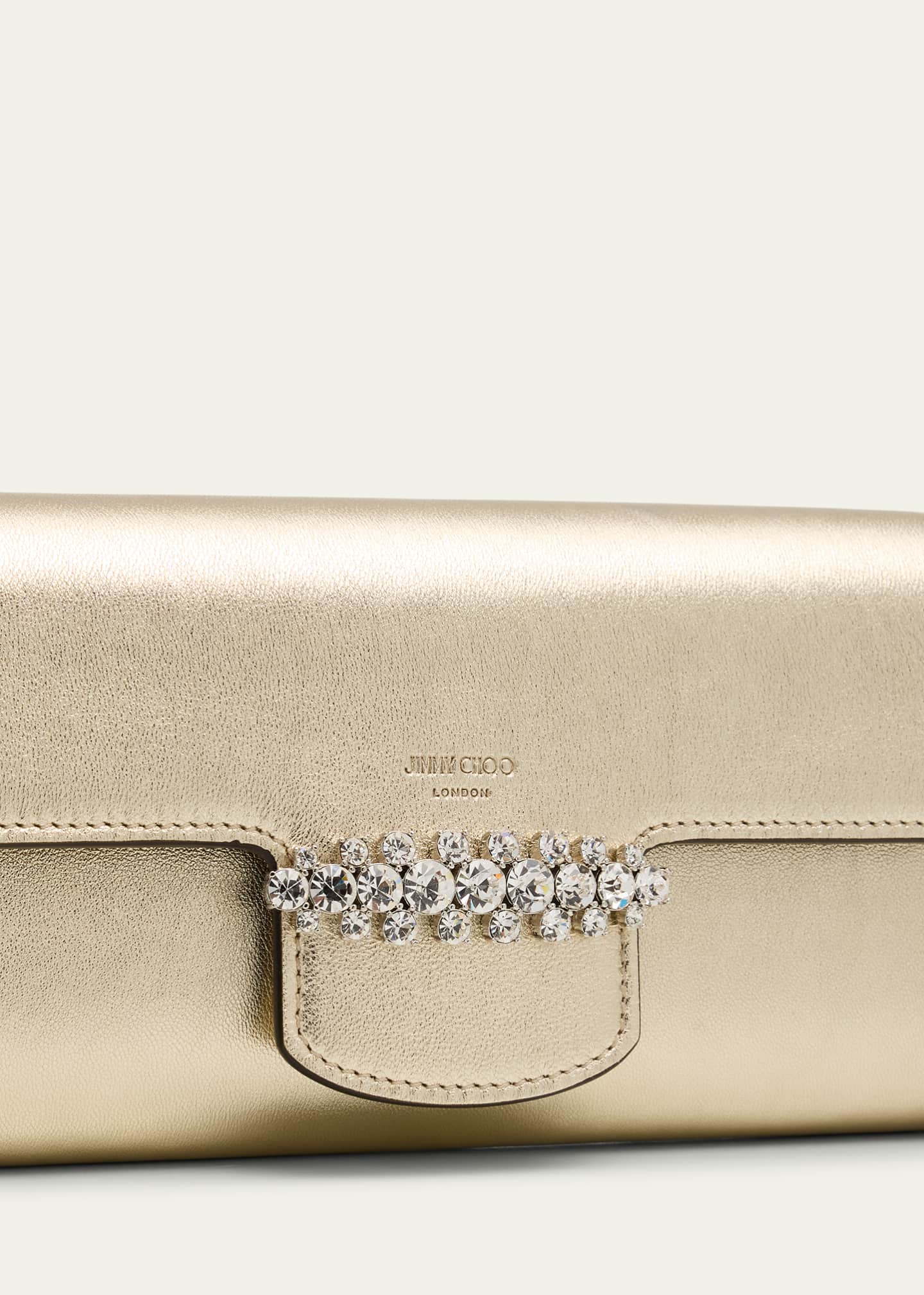 Jimmy Choo Bing Crystal Metallic Leather Wallet Image 6 of 6
