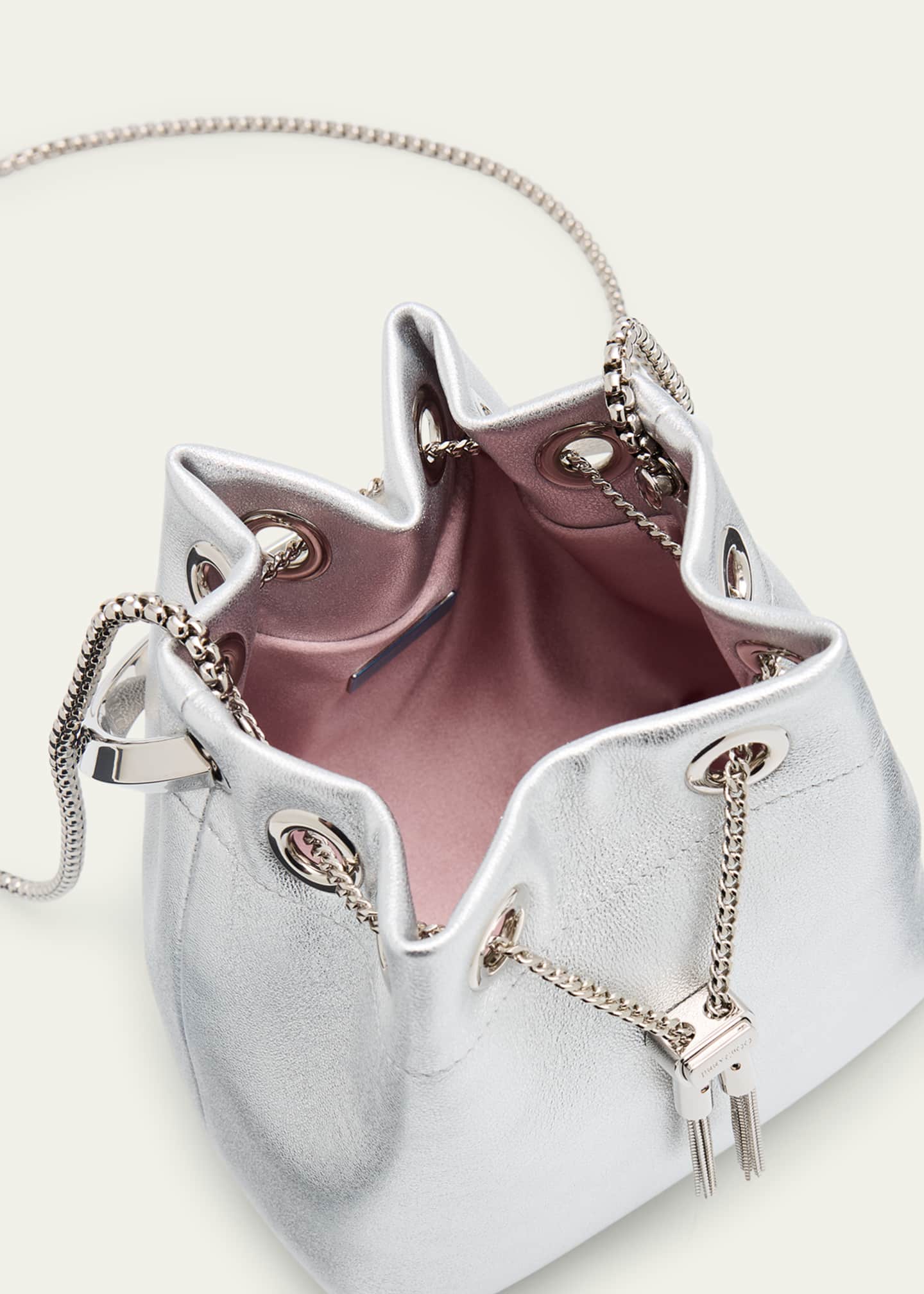 Jimmy Choo Bon Bon Metallic Leather Bucket Bag Image 4 of 6