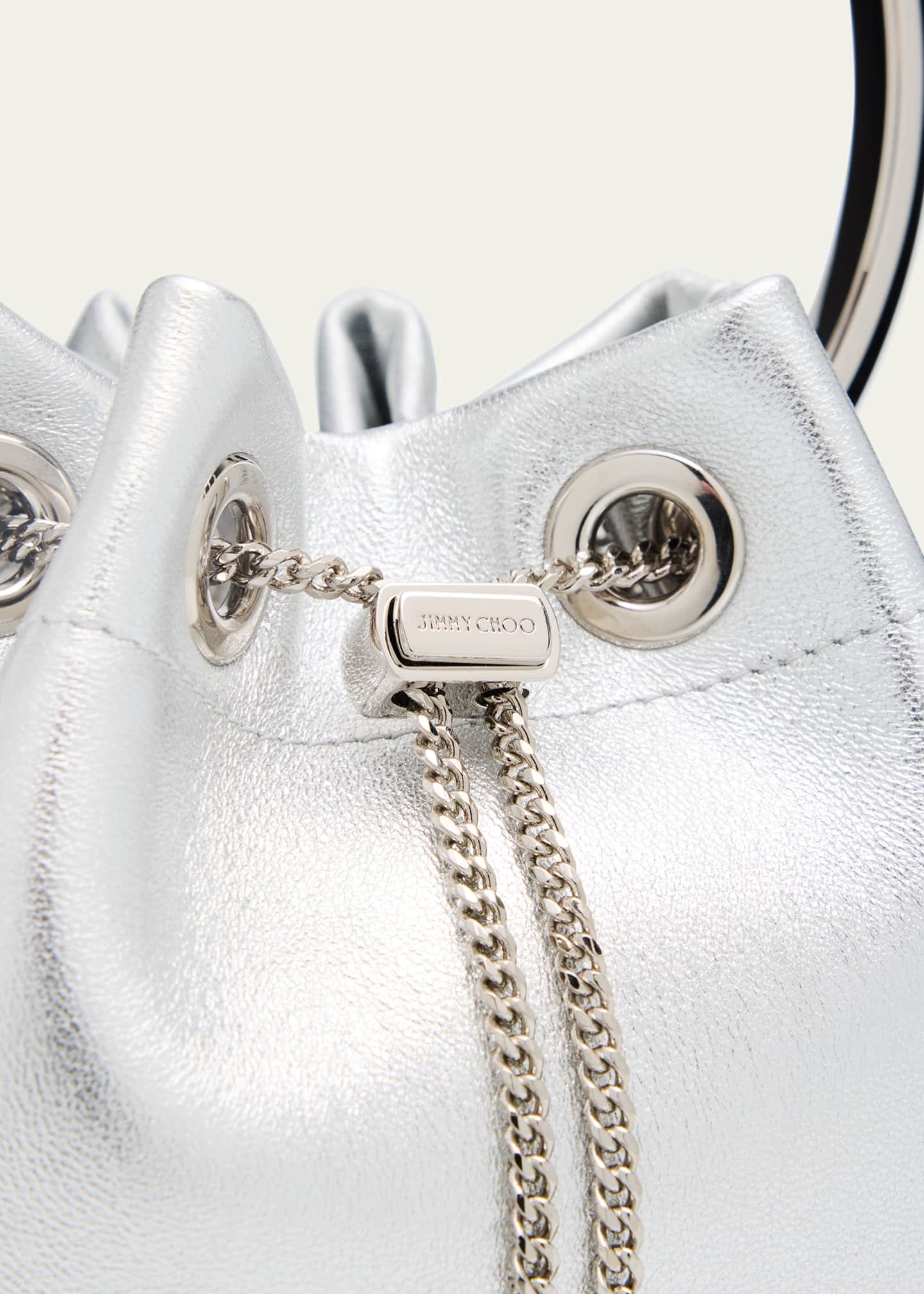 Jimmy Choo Bon Bon Metallic Leather Bucket Bag Image 6 of 6