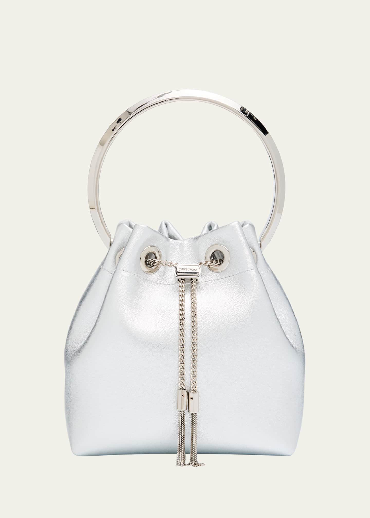 Jimmy Choo Bon Bon Metallic Leather Bucket Bag Image 1 of 6