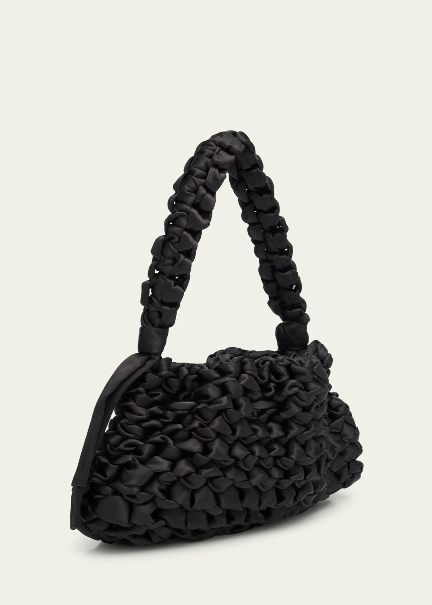 Jimmy Choo Cinch Small Woven Satin Top-Handle Bag - Bergdorf Goodman