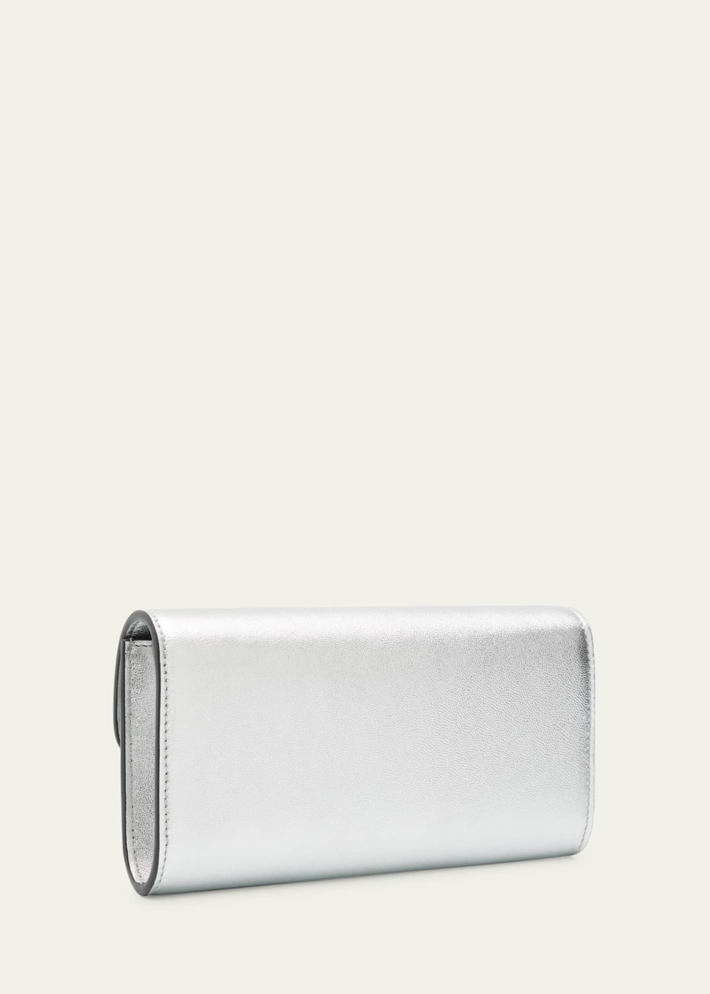 Jimmy Choo Bing Crystal Metallic Leather Wallet Image 2 of 4
