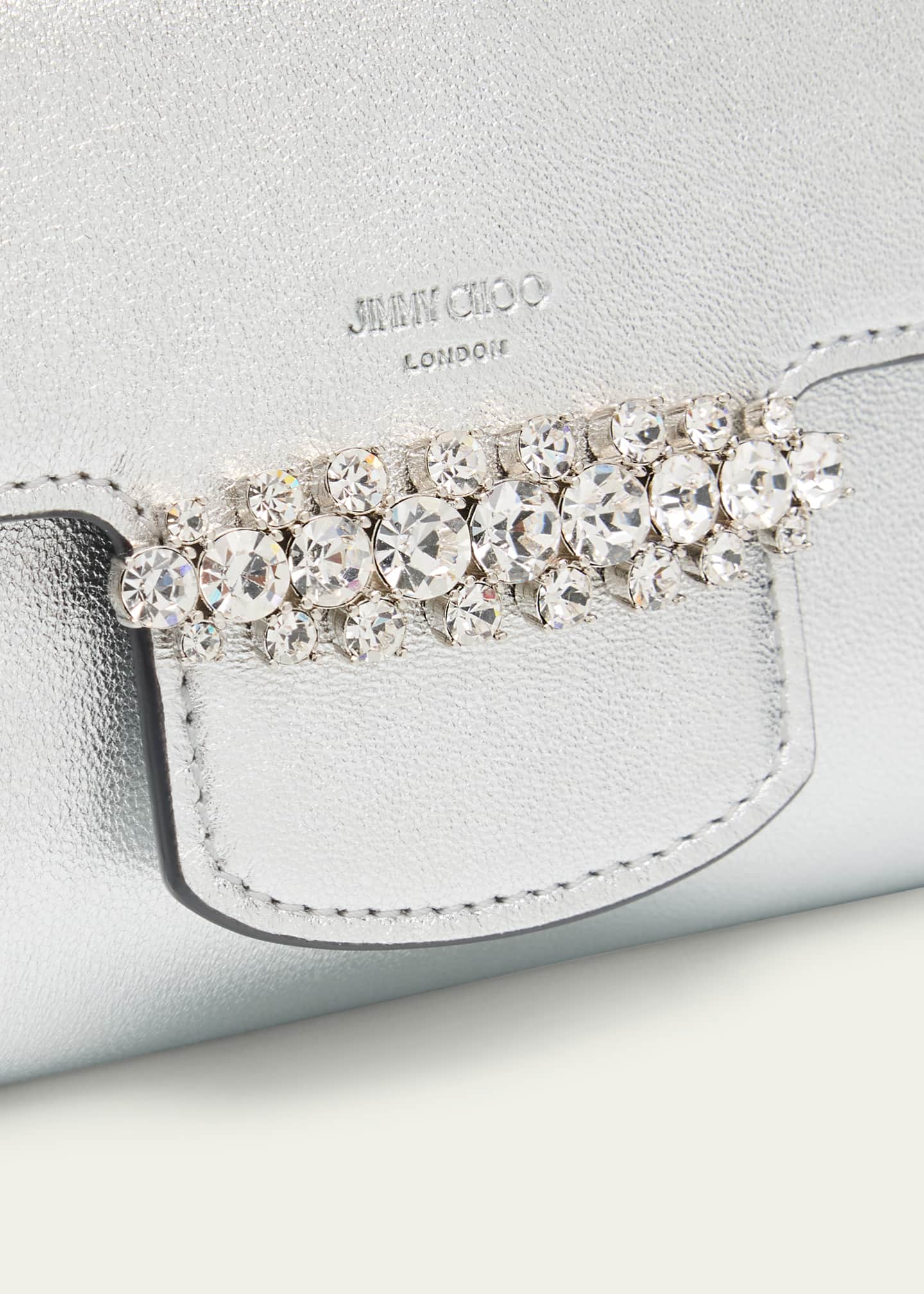 Jimmy Choo Bing Crystal Metallic Leather Wallet Image 4 of 4