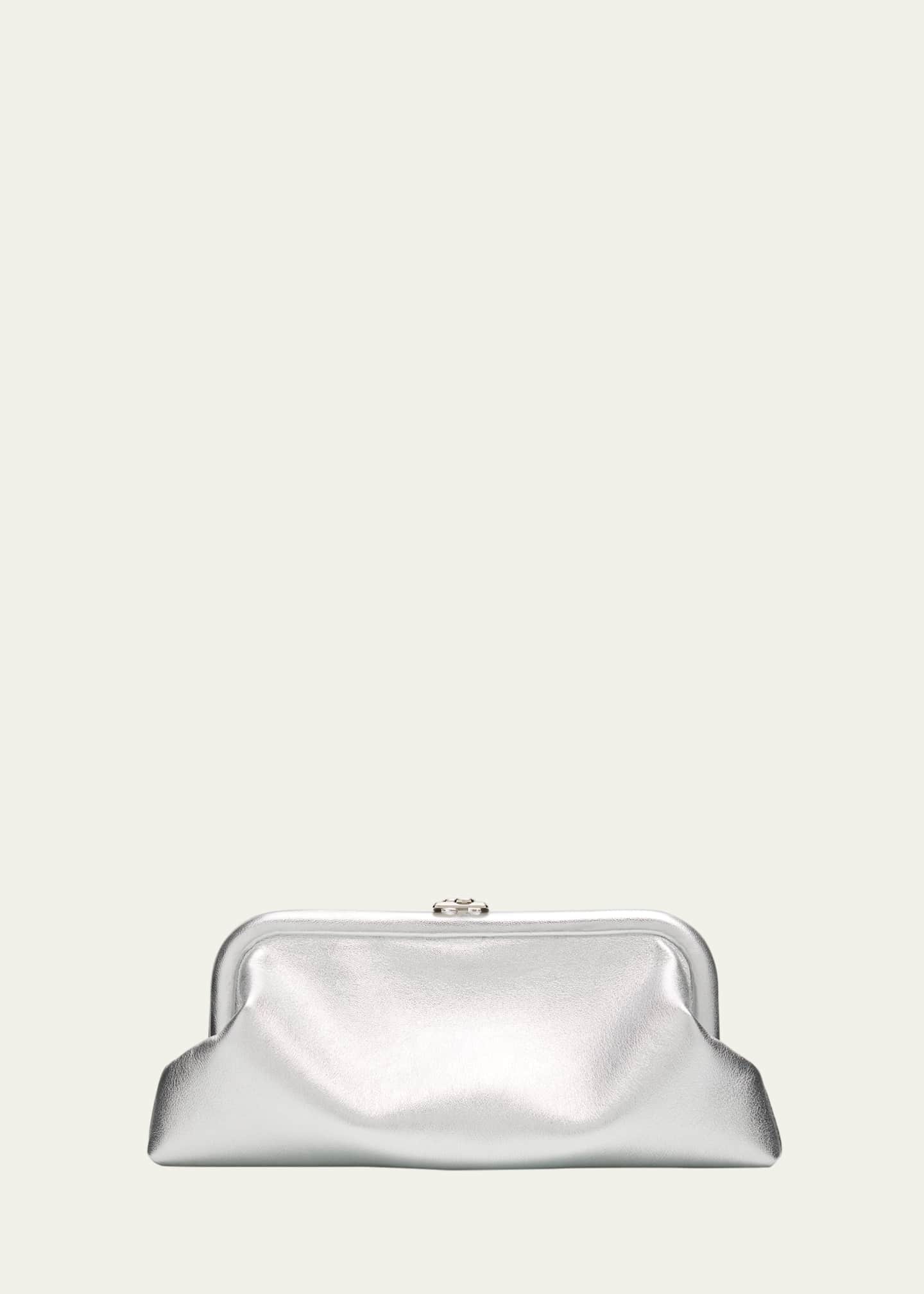 Jimmy Choo Skylar Frame Metallic Leather Clutch Bag Image 1 of 6
