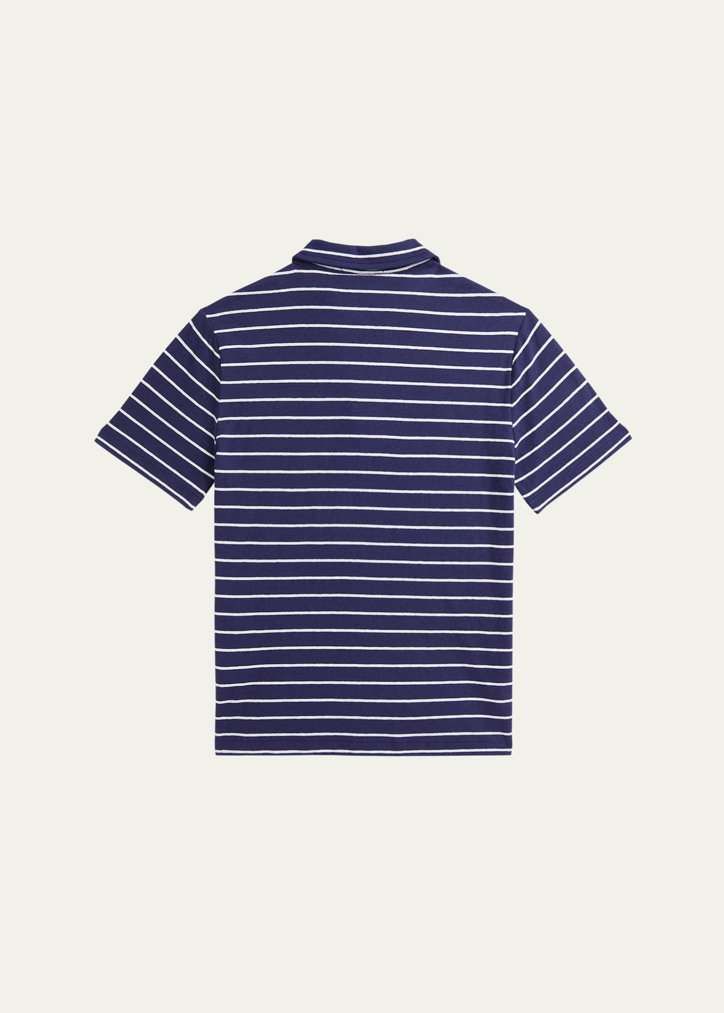 Ralph Lauren Childrenswear Boy's Linen Striped Polo Shirt, Size S-XL Image 2 of 2