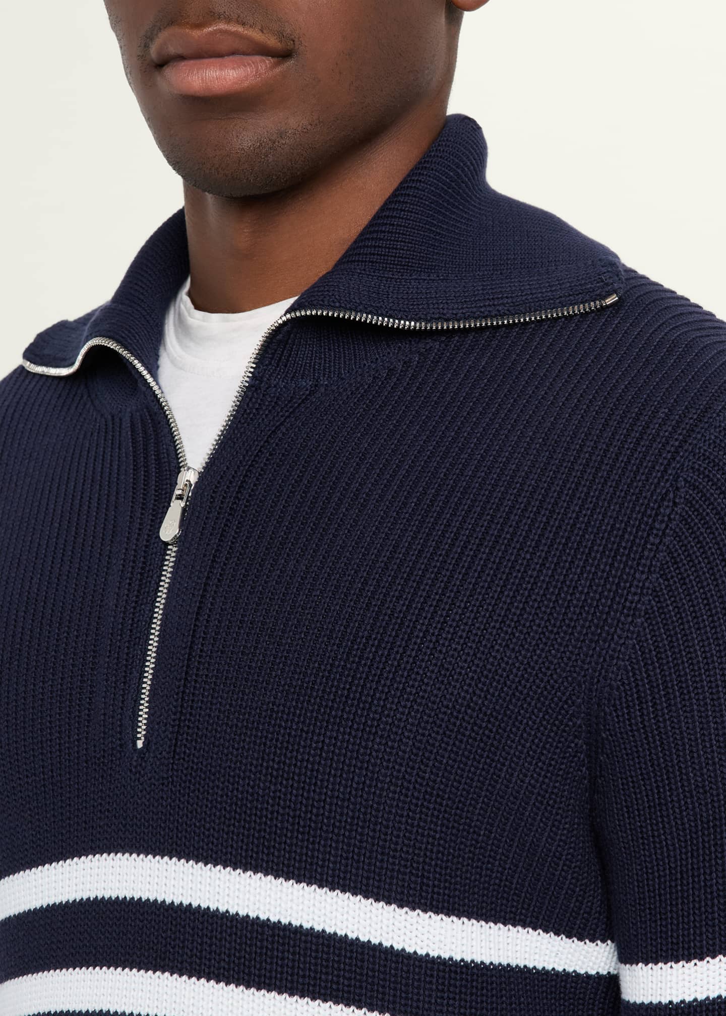 BRUNELLO CUCINELLI ヒル＆ハンフス Brunello Cucinelli - Gray Ribbed Cashmere Front Zip Sweater