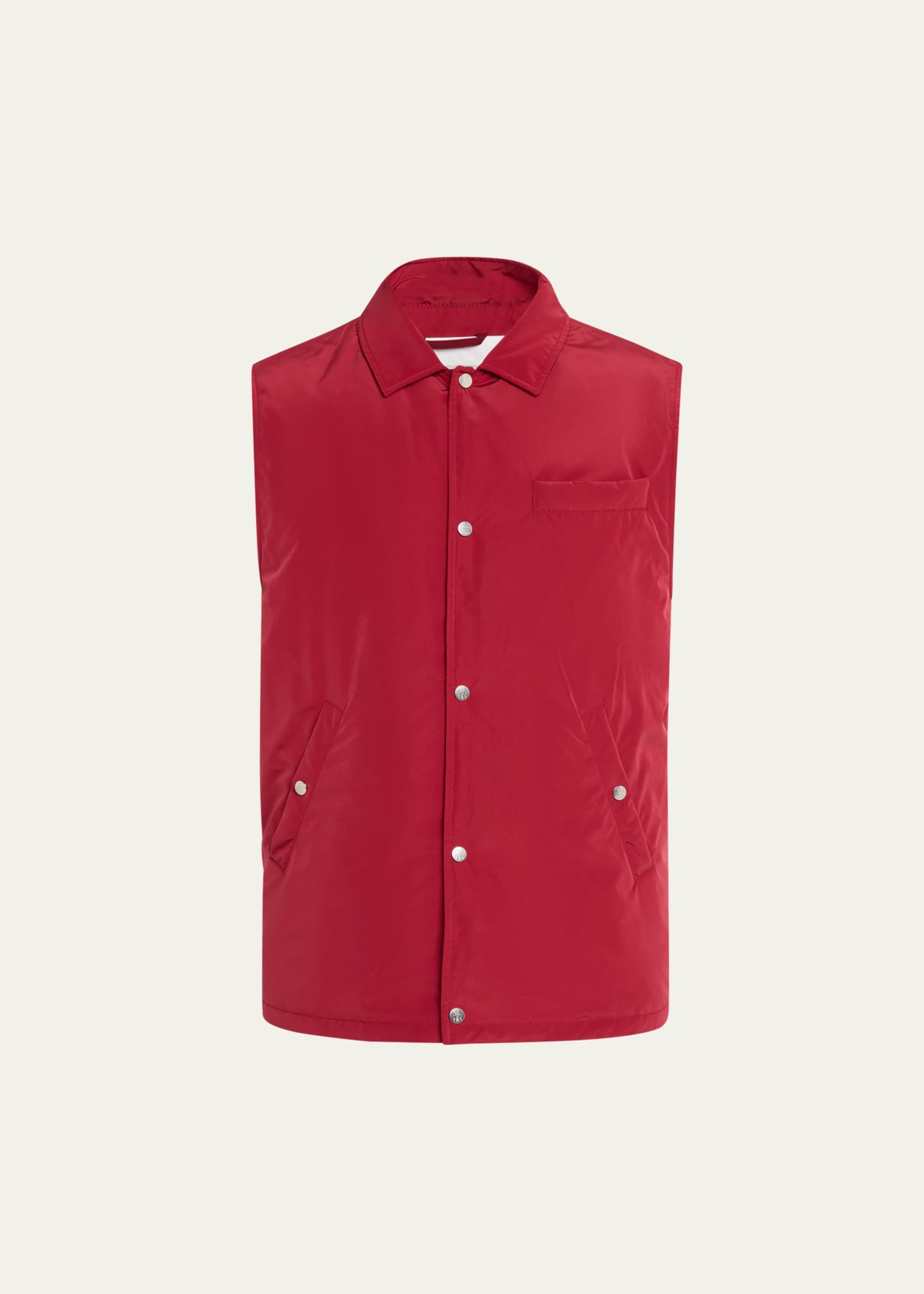 Brunello Cucinelli Men's High Summer Capsule Water-Resistant Snap Vest Image 1 of 5