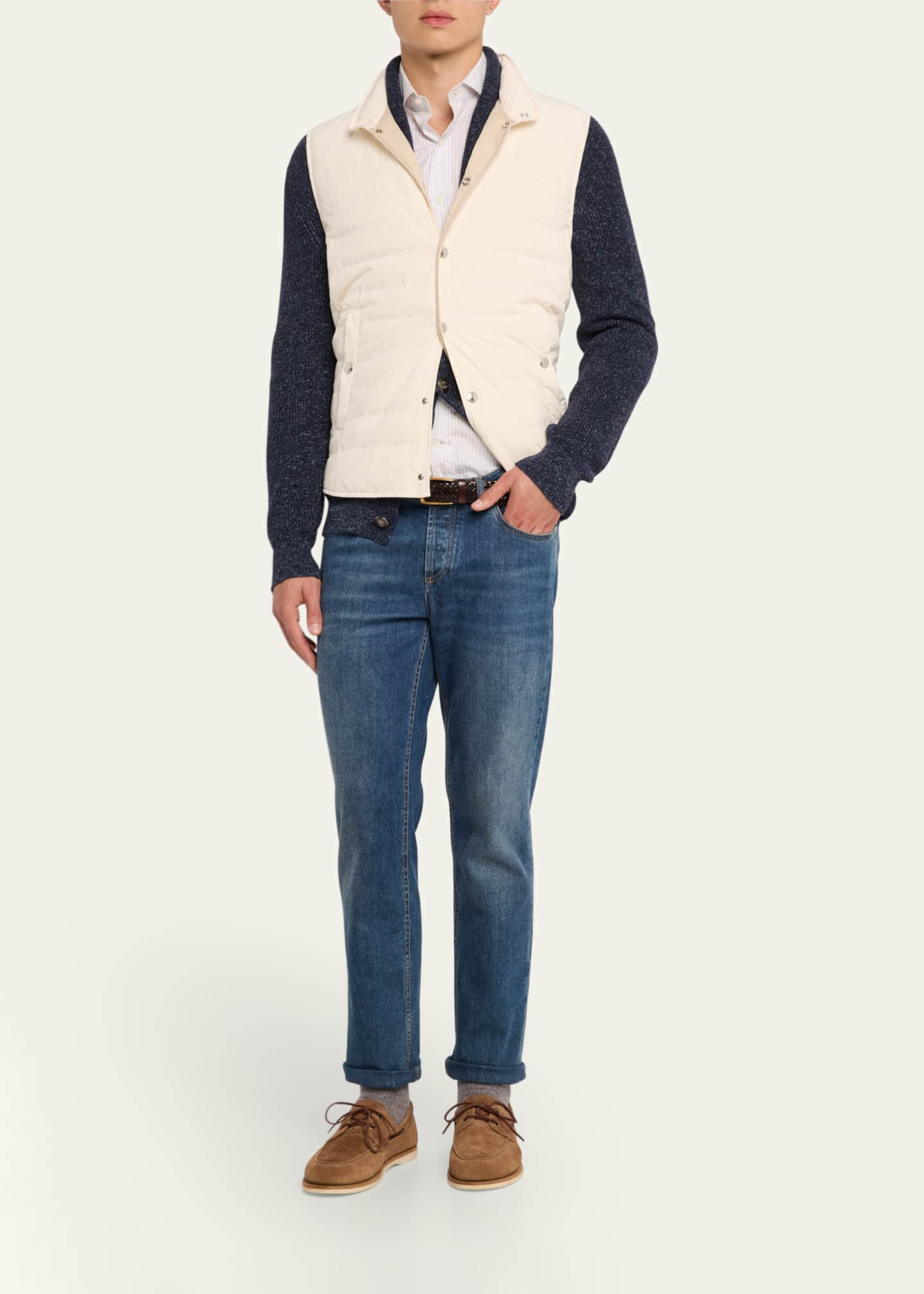 Brunello Cucinelli Men's High Summer Capsule Water-Resistant Down Vest Image 2 of 5