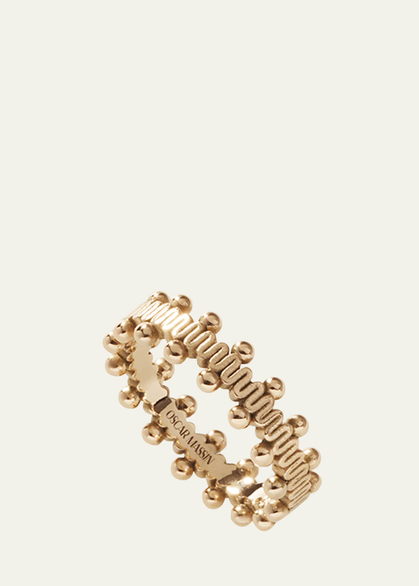 Oscar Massin Beaded 18K Satin Recycled Yellow Gold Ring Image 1 of 4