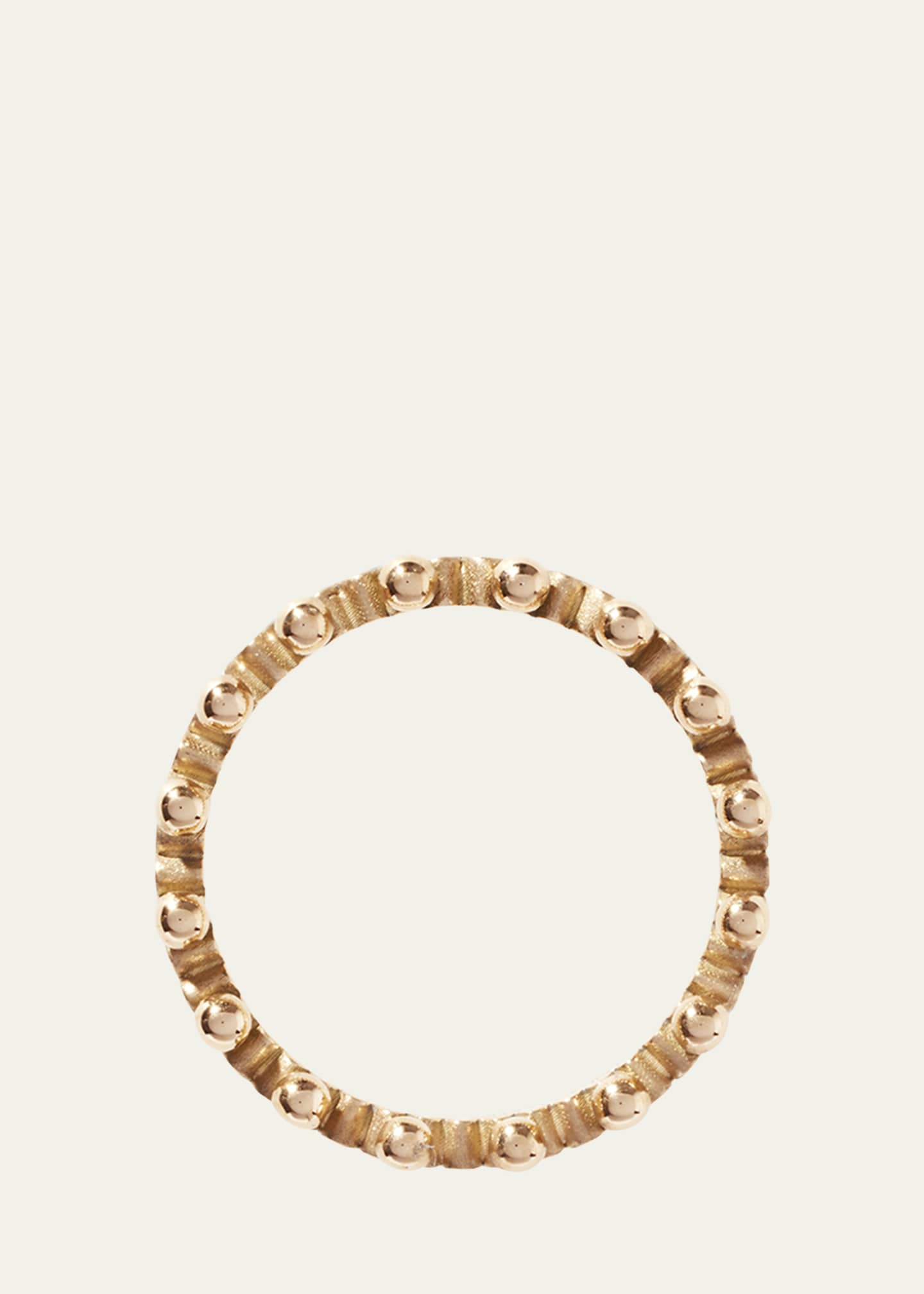 Oscar Massin Beaded 18K Satin Recycled Yellow Gold Ring Image 4 of 4