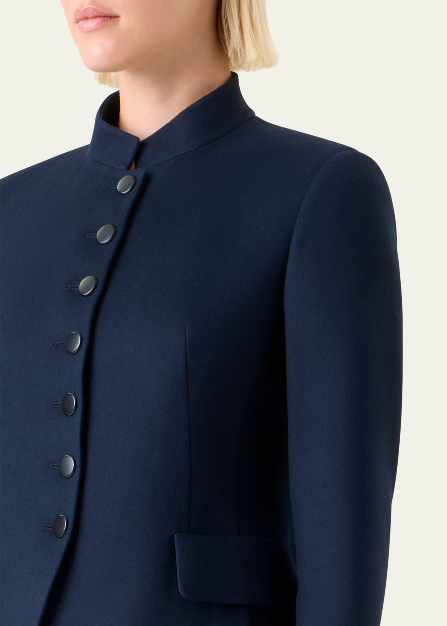 Akris Deva Wool Flannel Double-Face Jacket Image 5 of 5