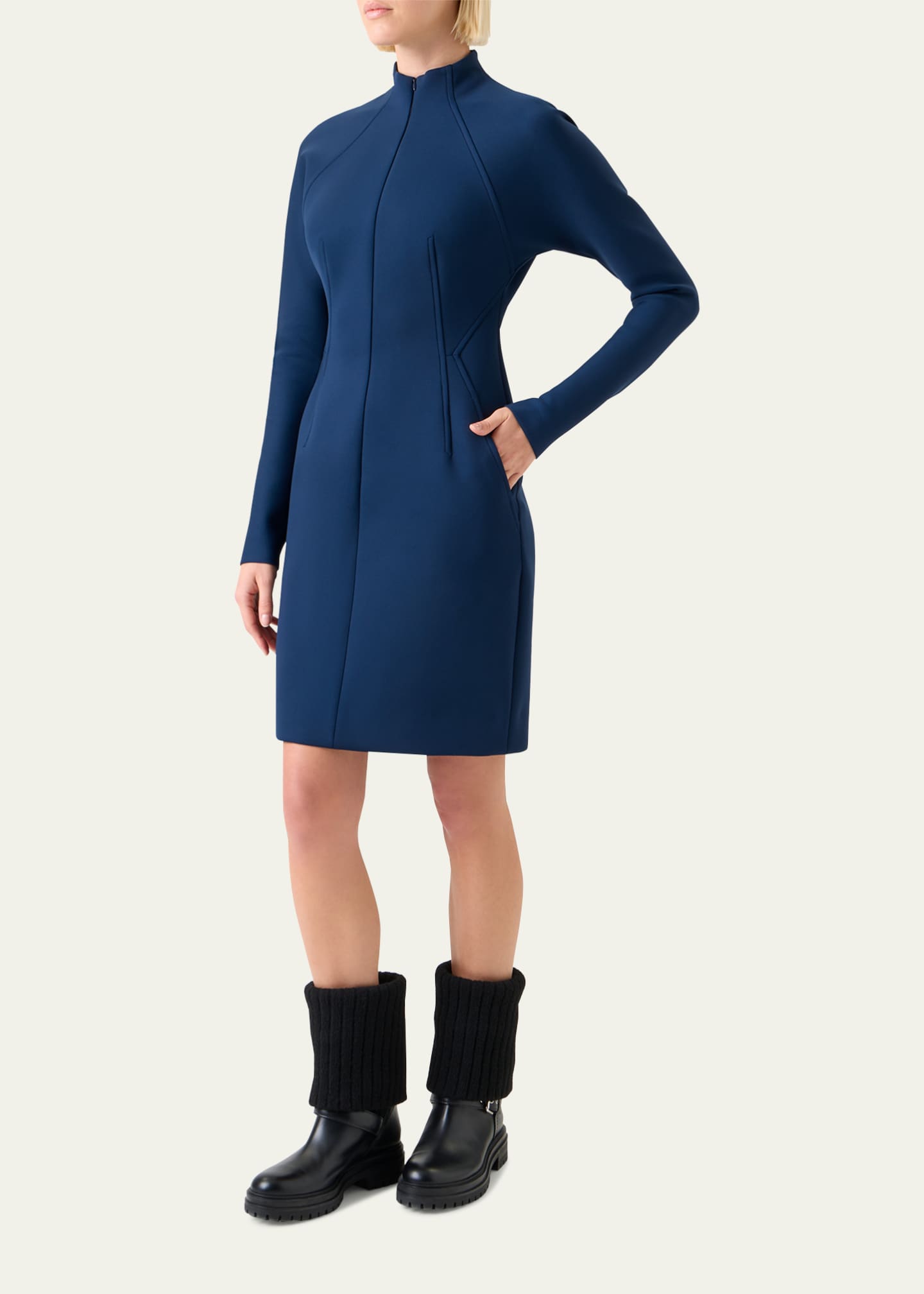 chinese dress ladies Gilli Short Sleeve Zip Front Midi Dress main image 0