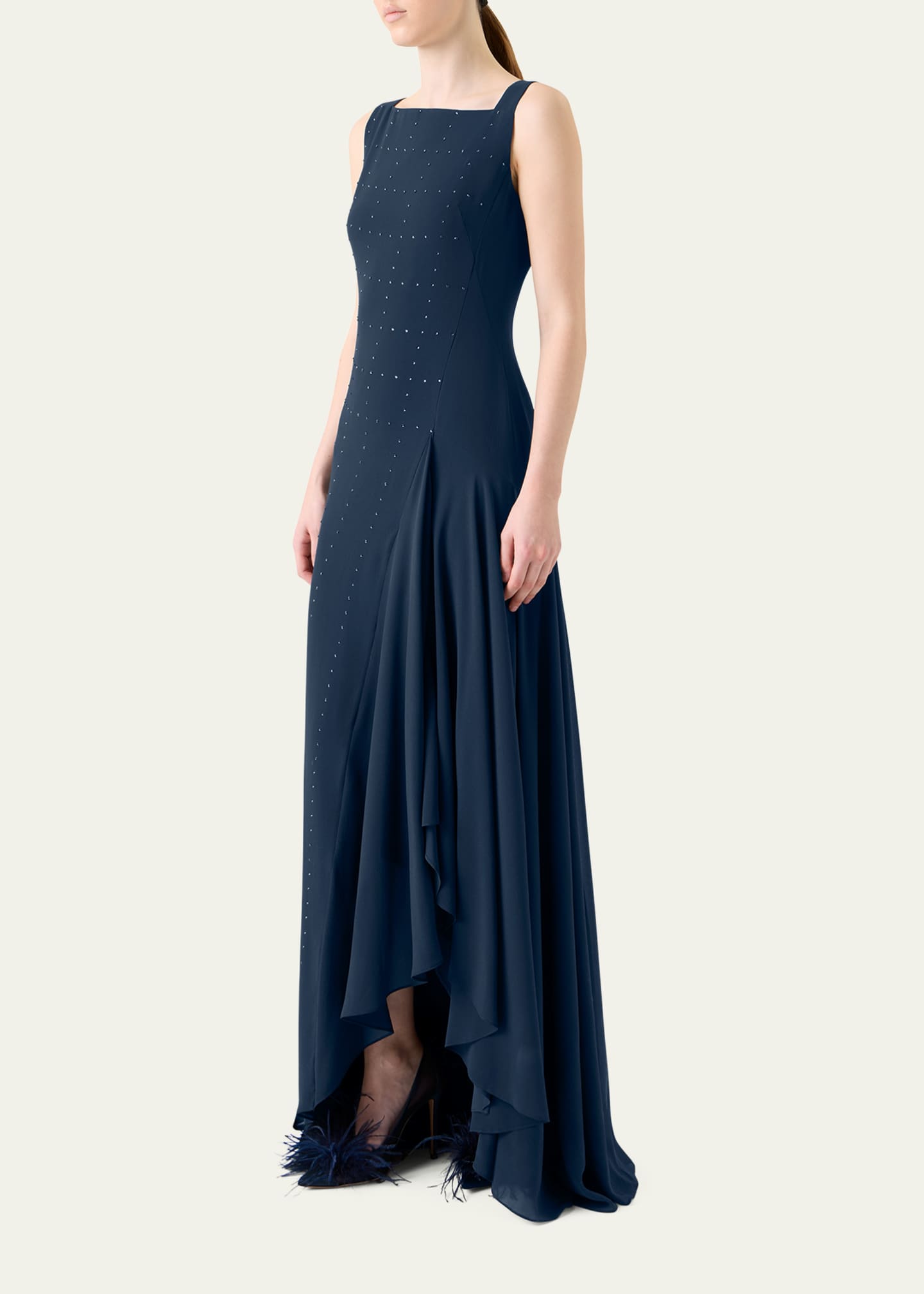 akris blue dress Sleeveless Wool Double-Face Sheath Dress navy / 12