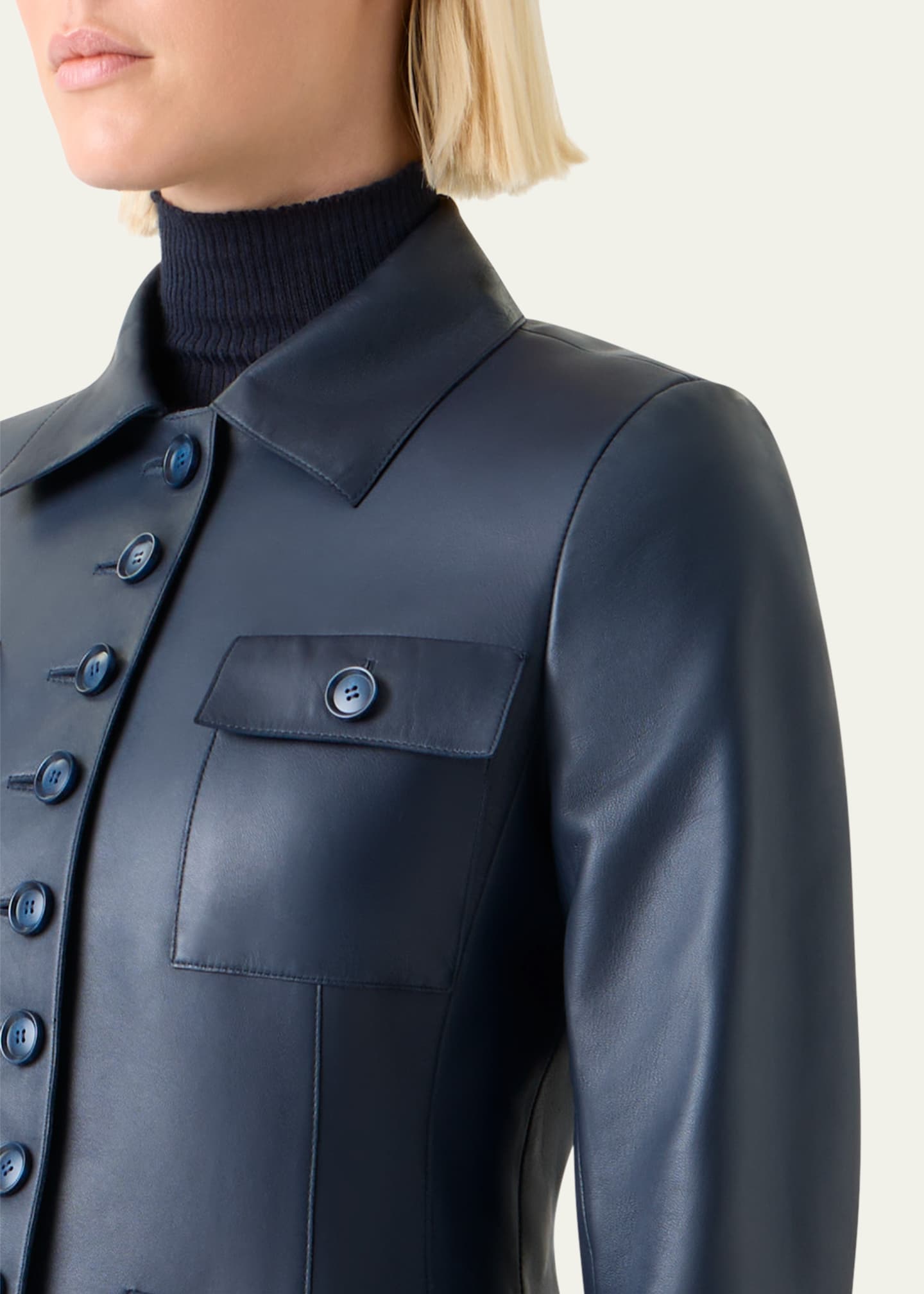 Delia Nappa Leather Fitted Jacket