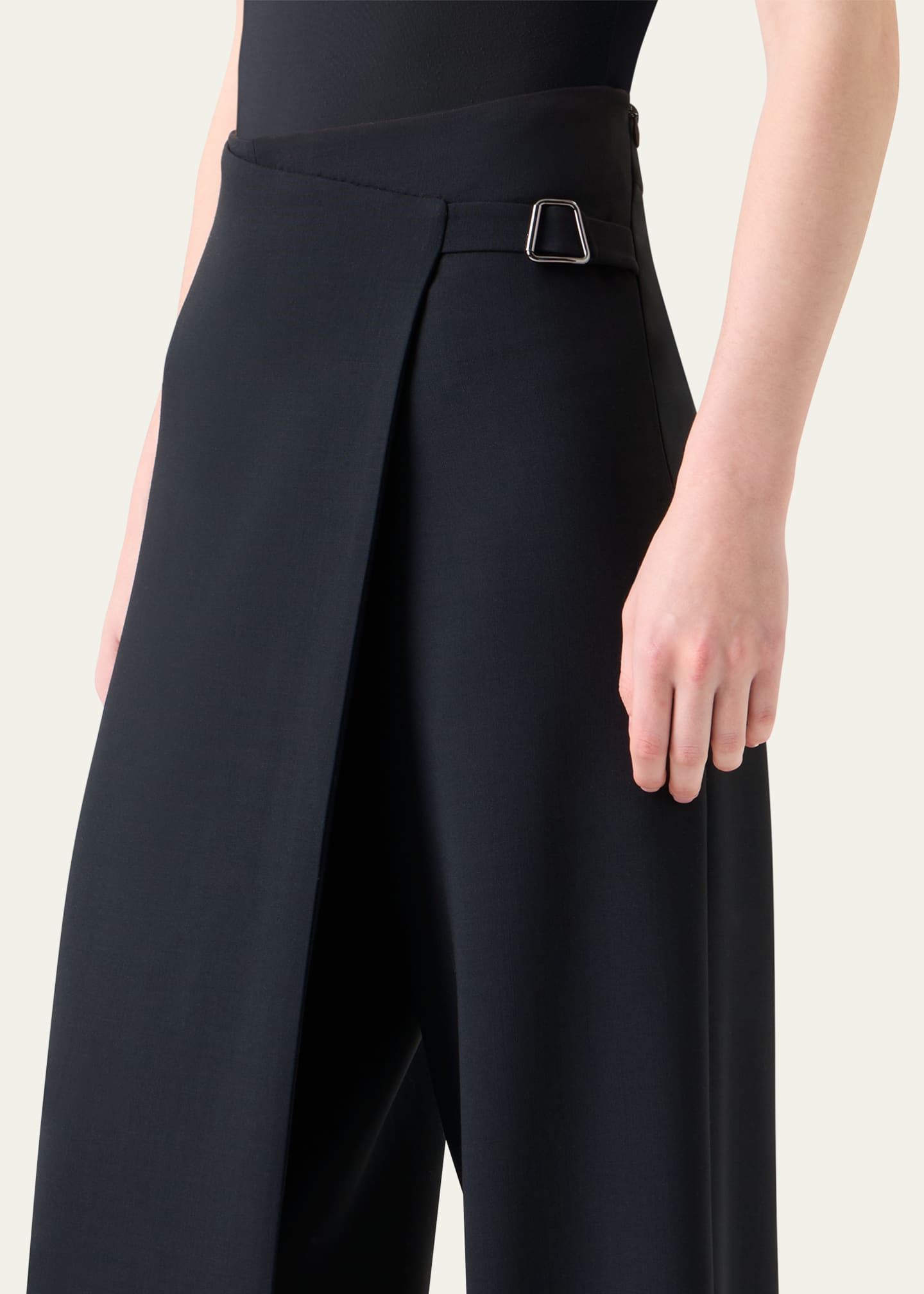 Akris Foss Asymmetric Wrap-Panel Wide-Leg Pants Image 5 of 5